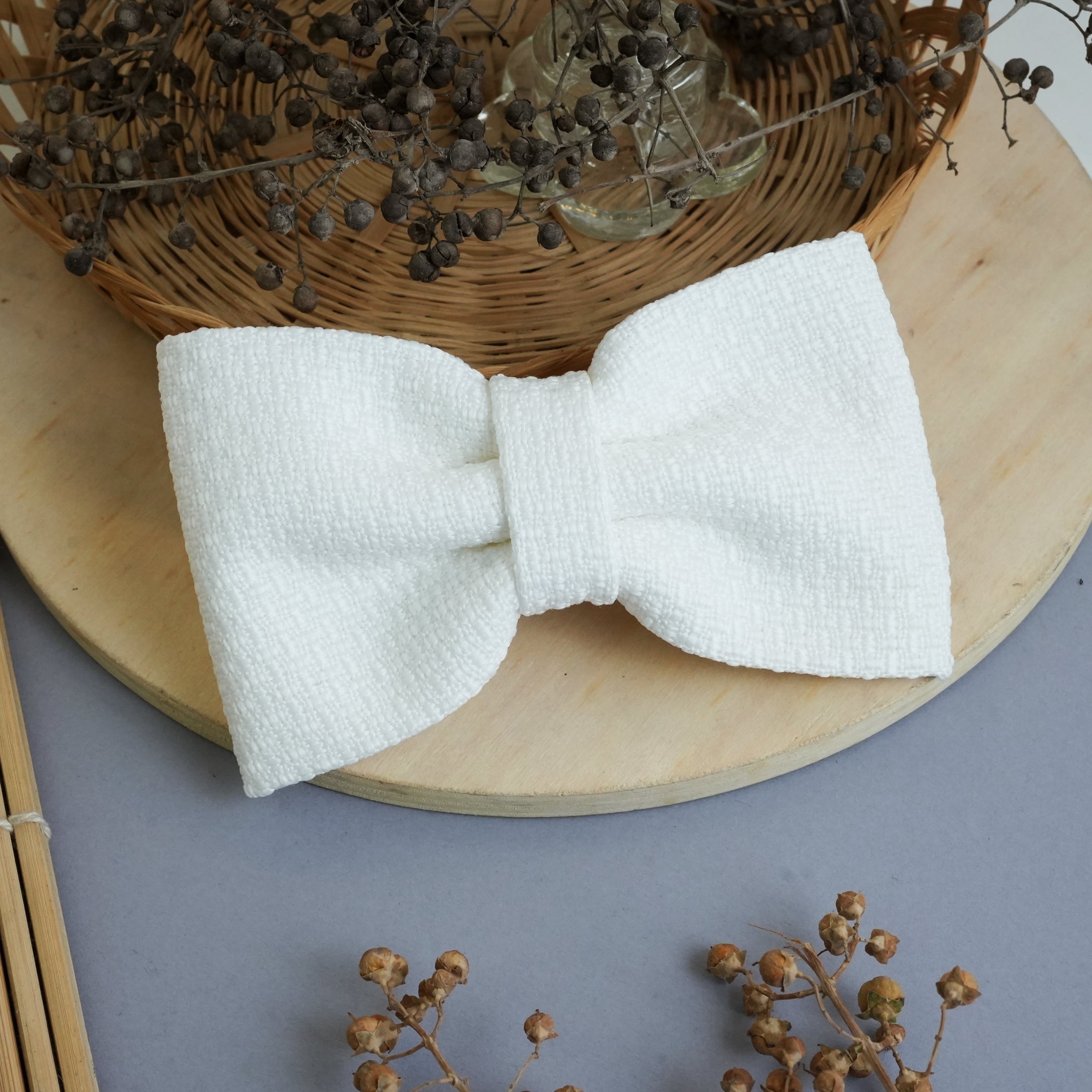 Textured Fabric Bow Hair Clips in Vibrant Colors