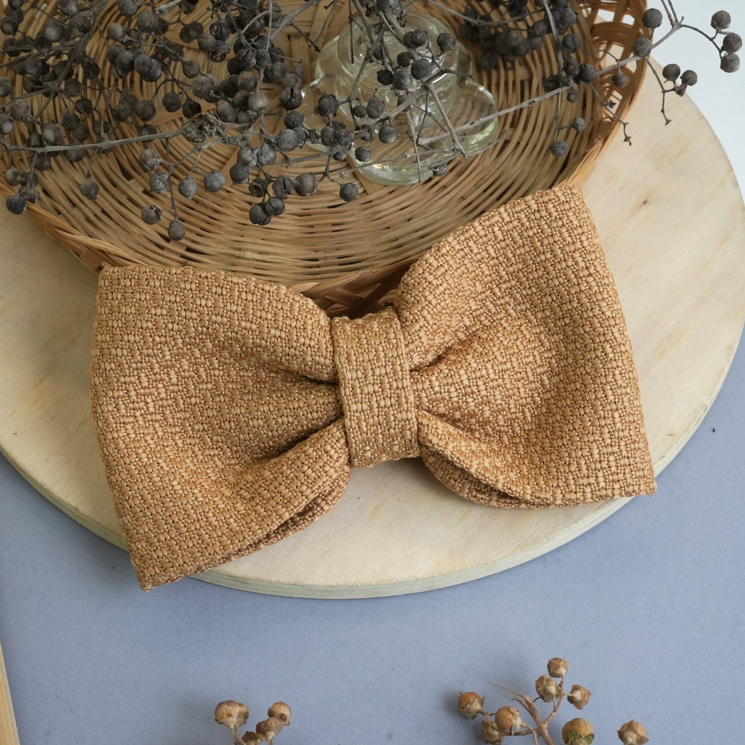 Textured Fabric Bow Hair Clips in Vibrant Colors