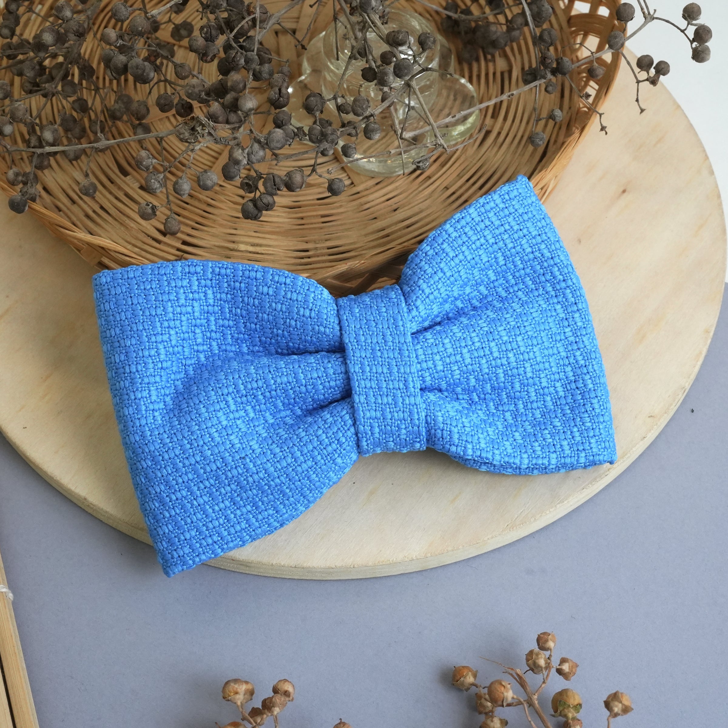 Textured Fabric Bow Hair Clips in Vibrant Colors