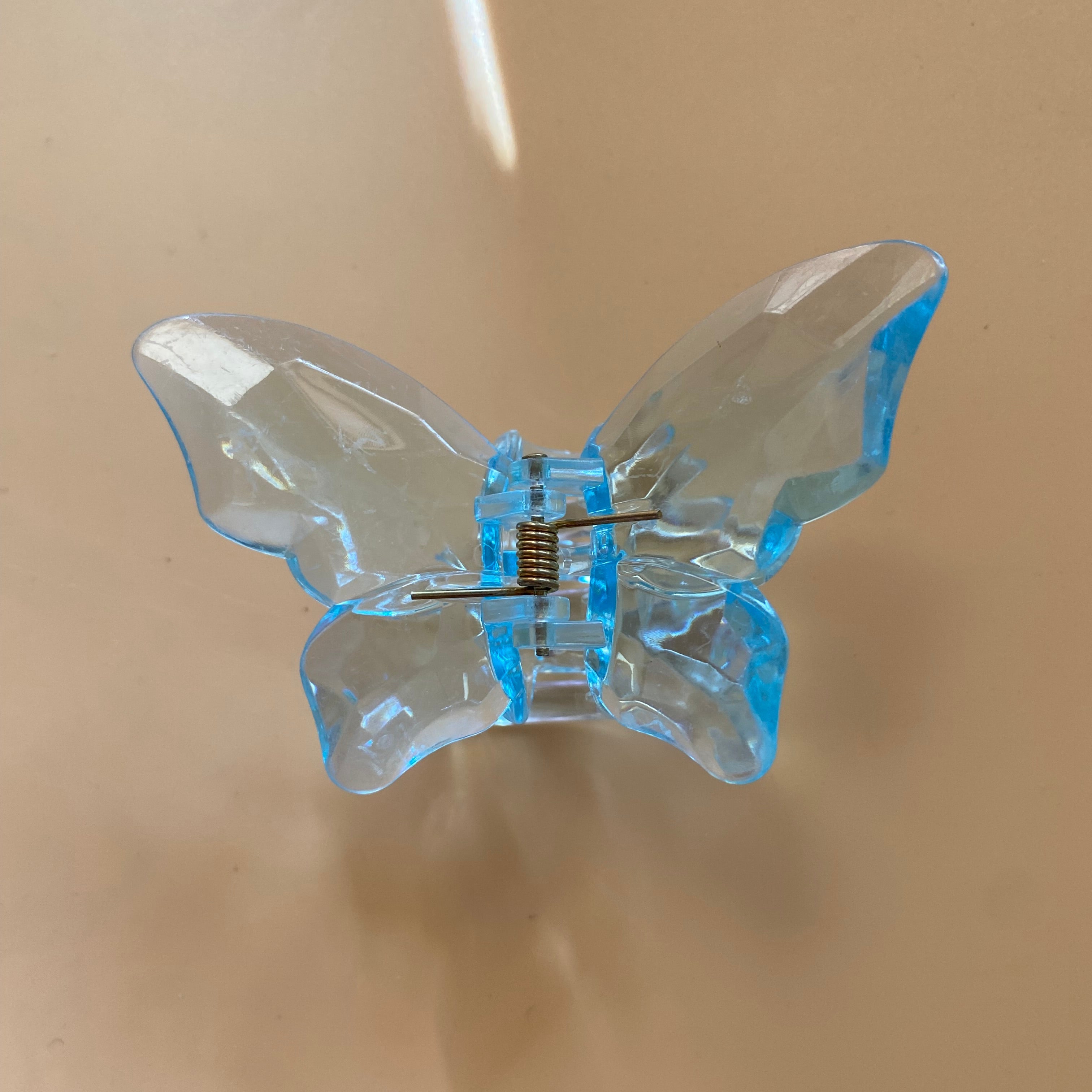 Transparent Amber Butterfly Hair Claw Clip