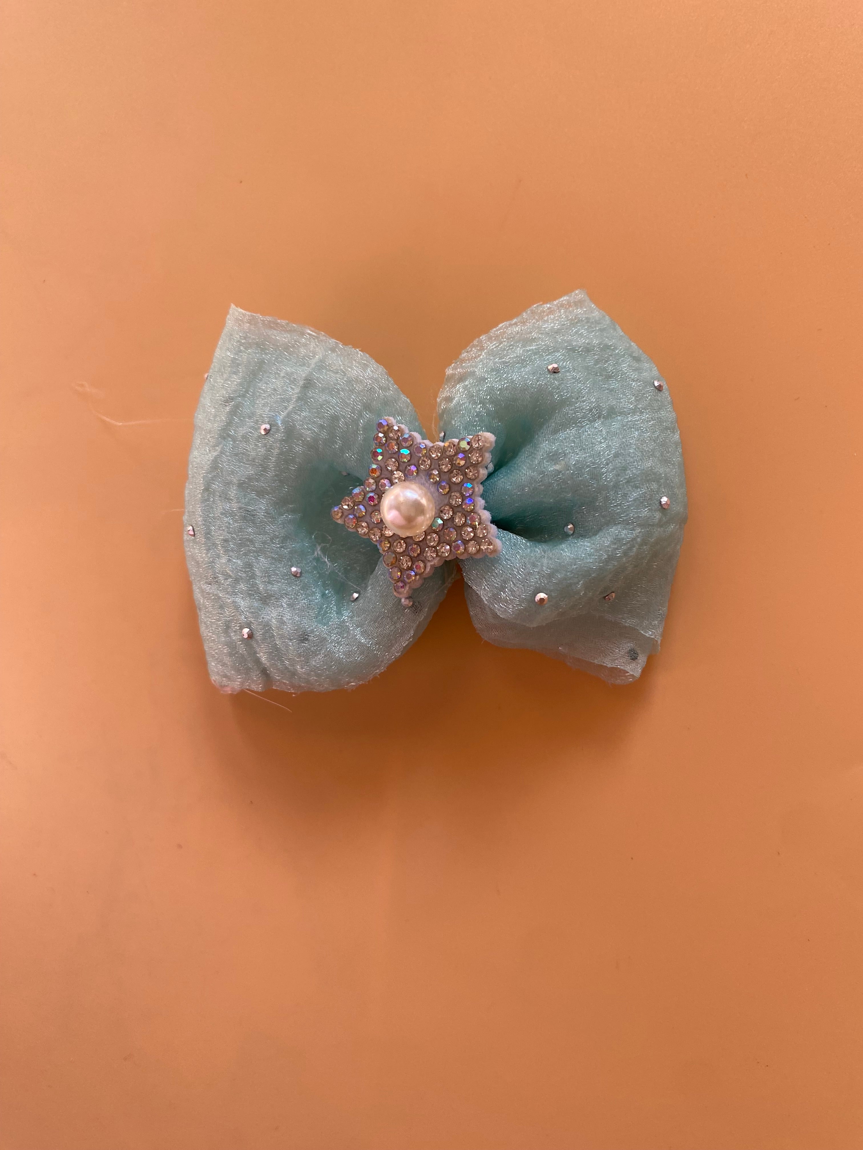 Starry Elegance Bow Hair Clip