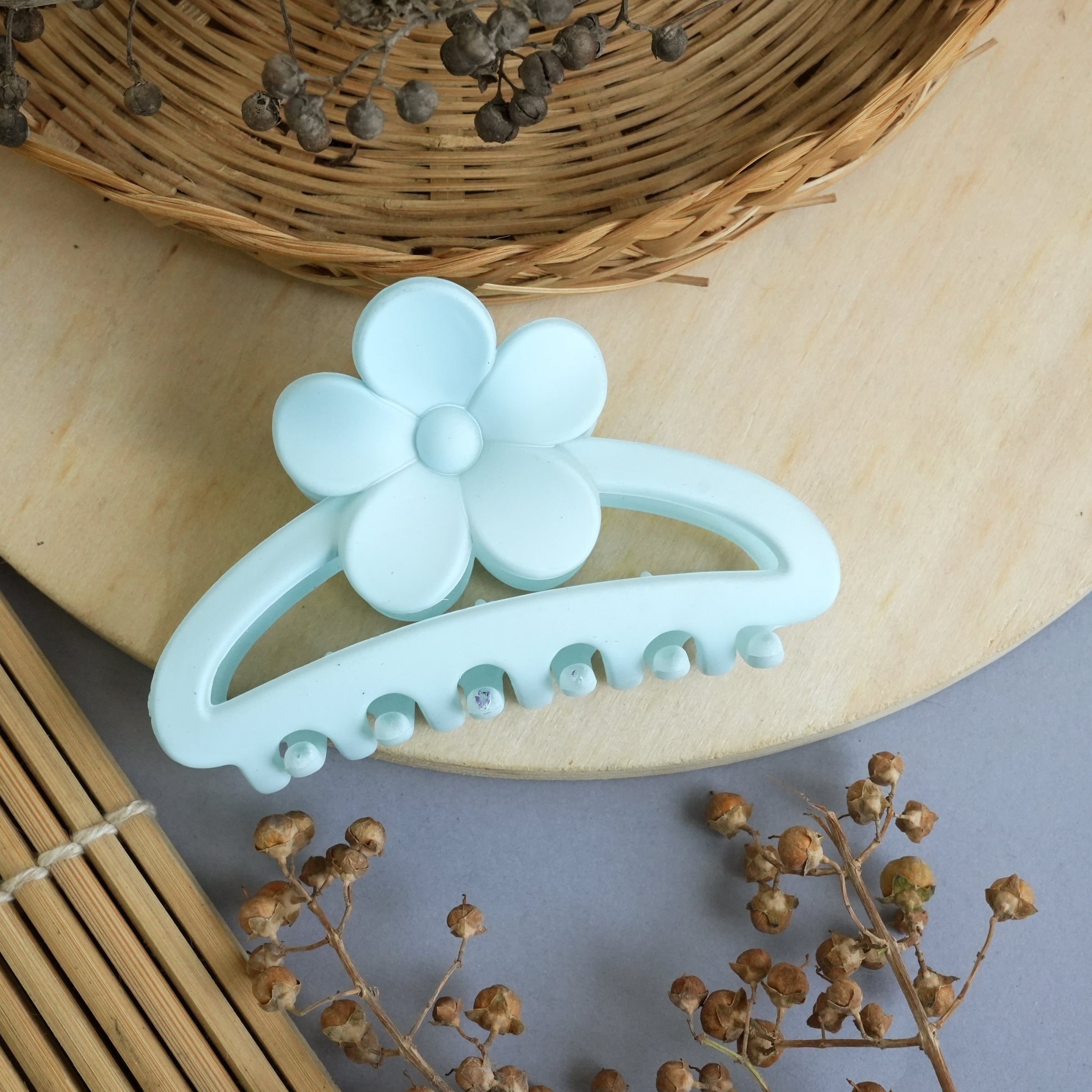 Floral Matte Hair Claw Clips in Pastel Hues