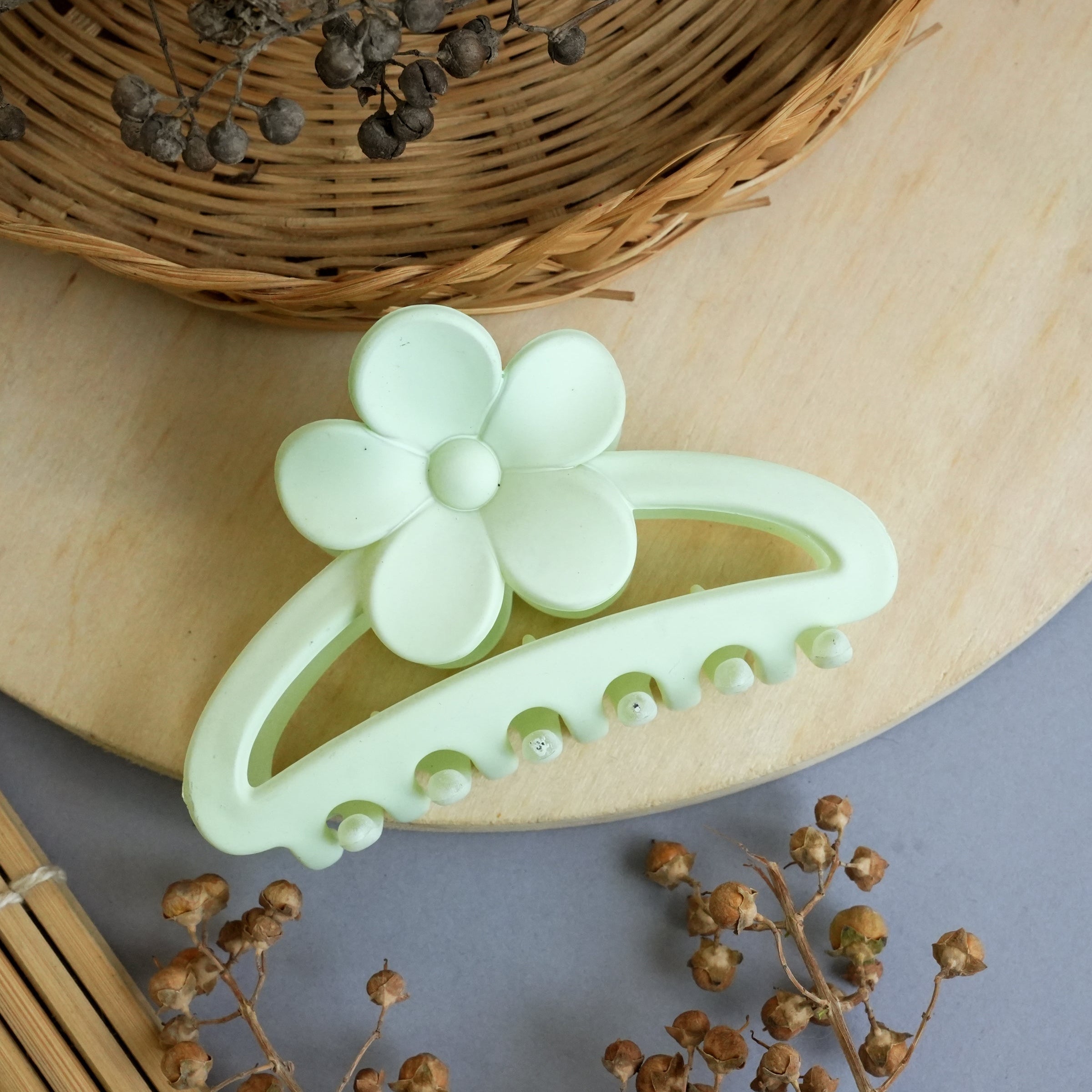 Floral Matte Hair Claw Clips in Pastel Hues