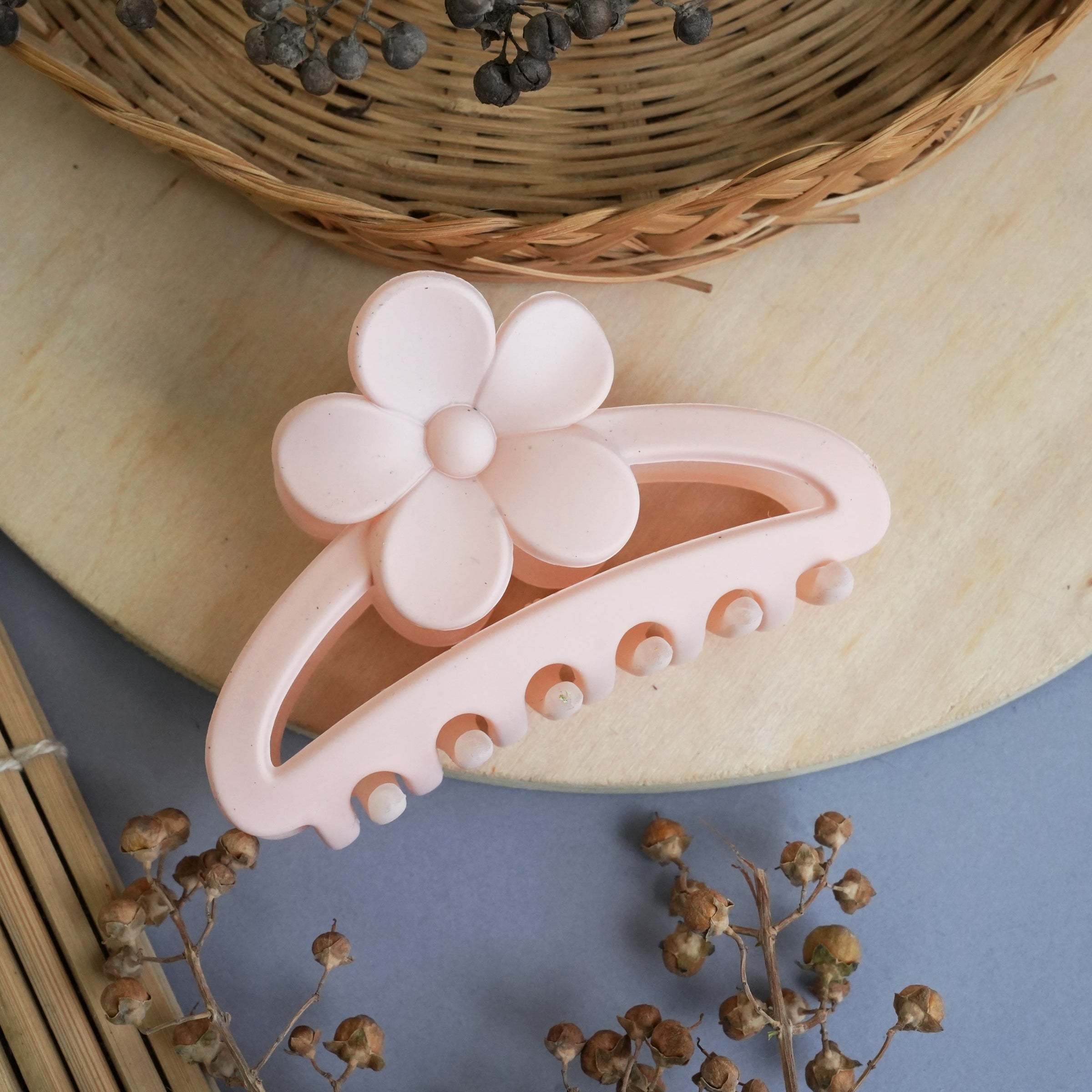 Floral Matte Hair Claw Clips in Pastel Hues