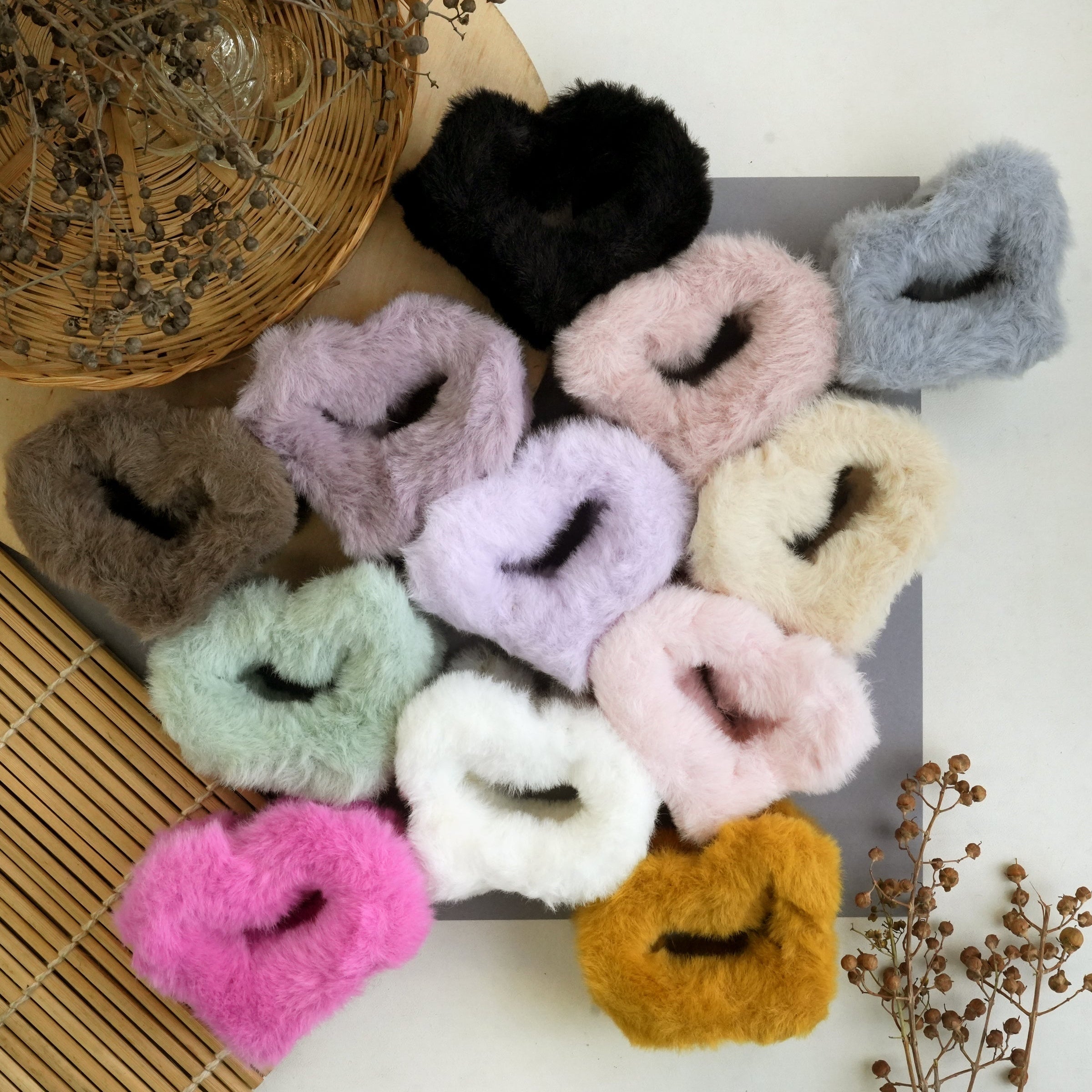 Plush Velvet Hair Claw Clips