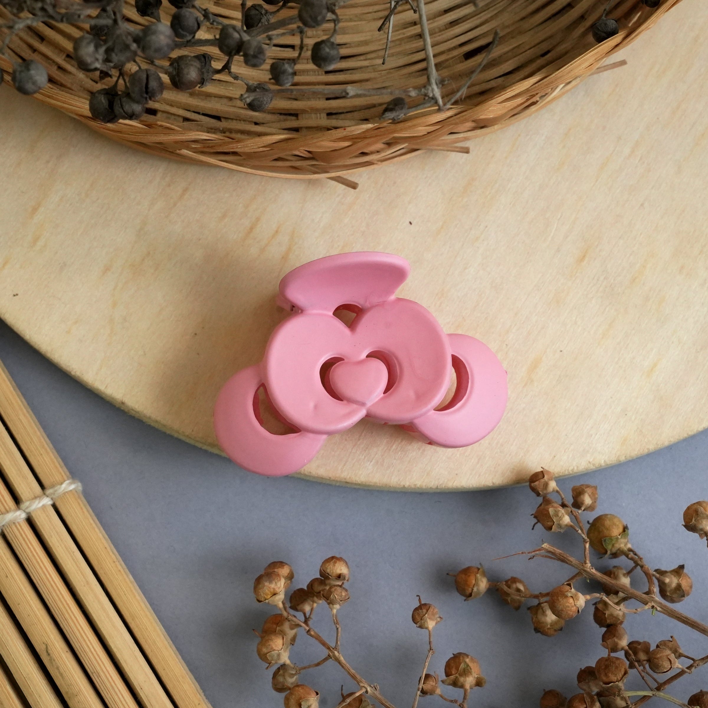 Triple Ring Matte Hair Claw Clips in Pastel Shades