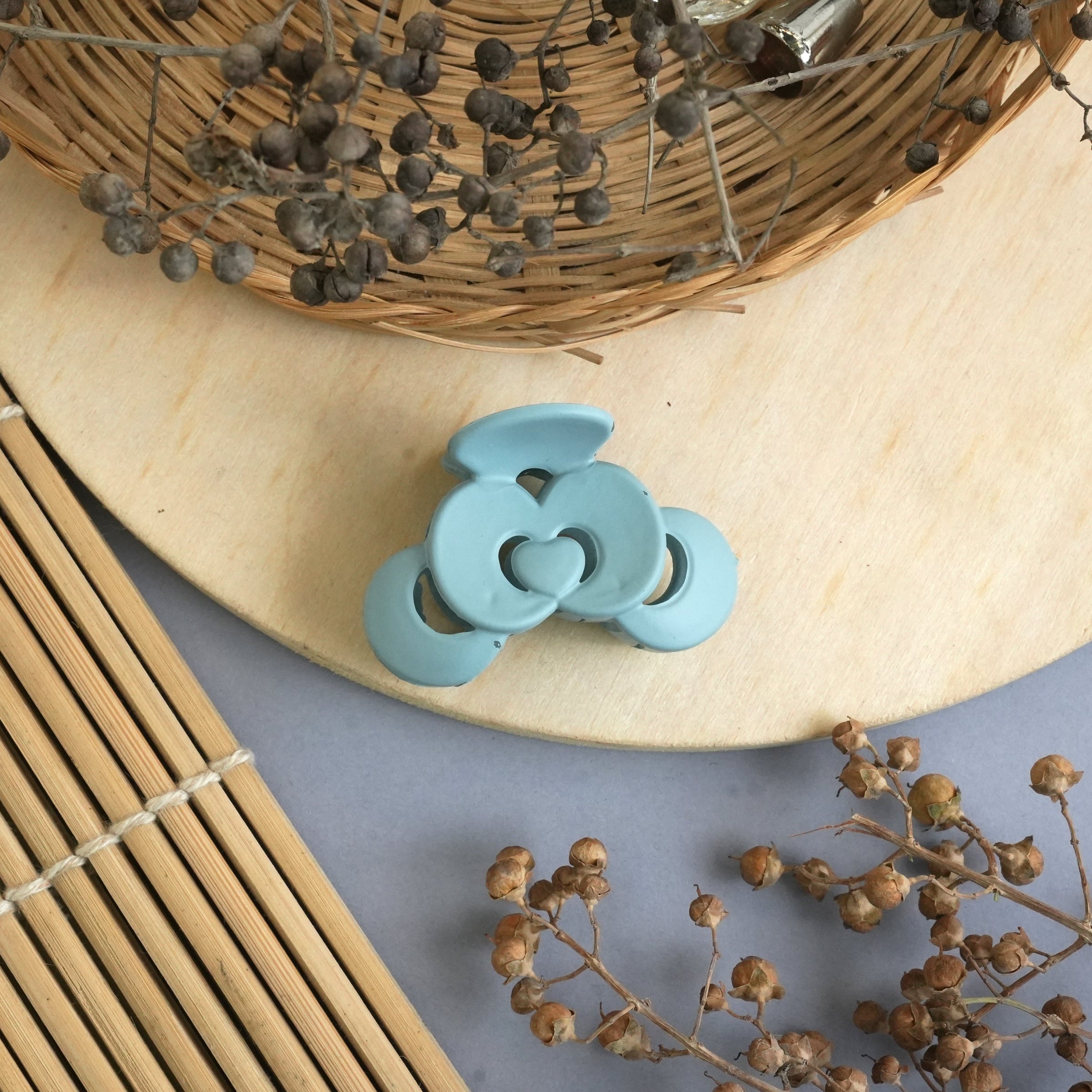 Triple Ring Matte Hair Claw Clips in Pastel Shades