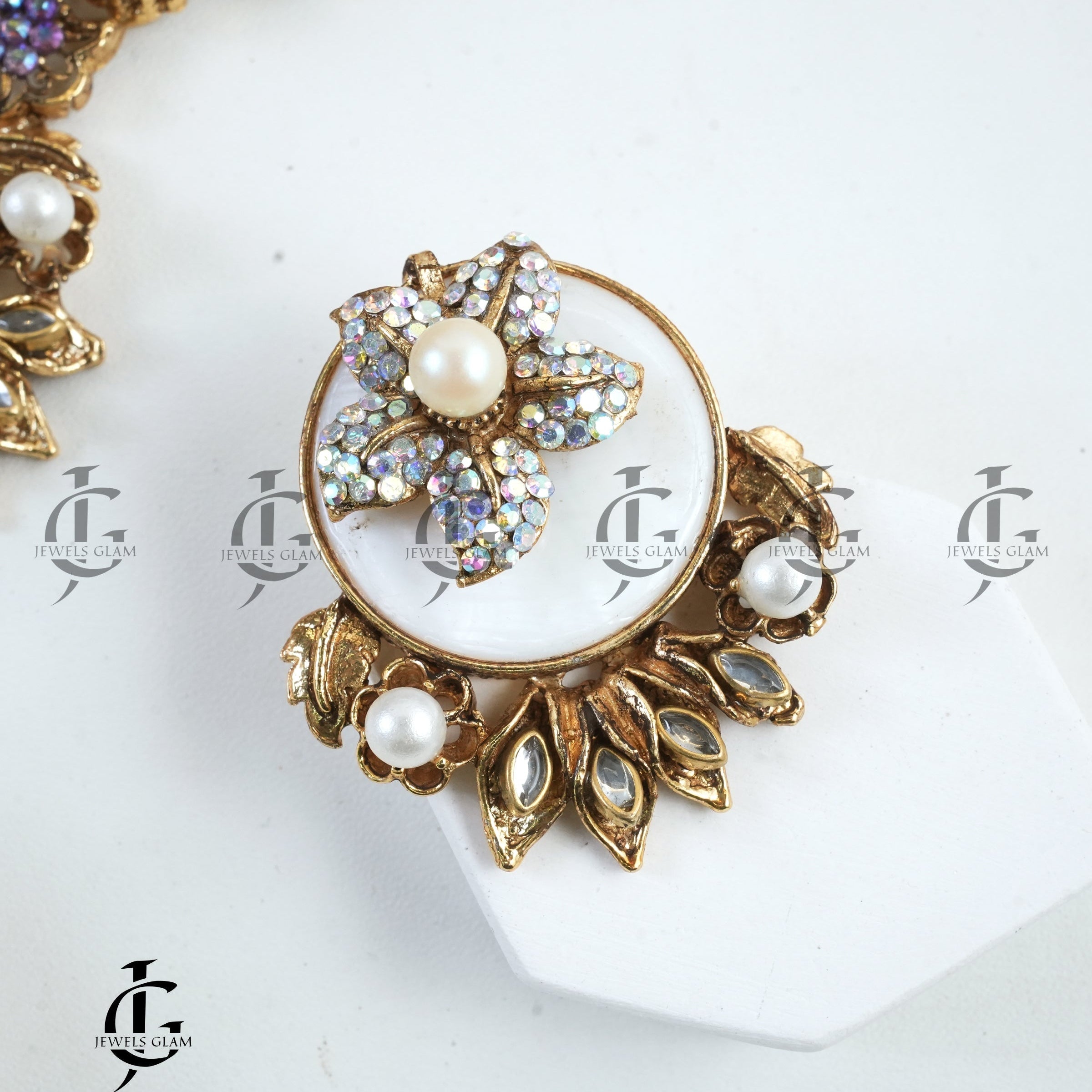 Turkish Choker Necklace Set With Blue Accents