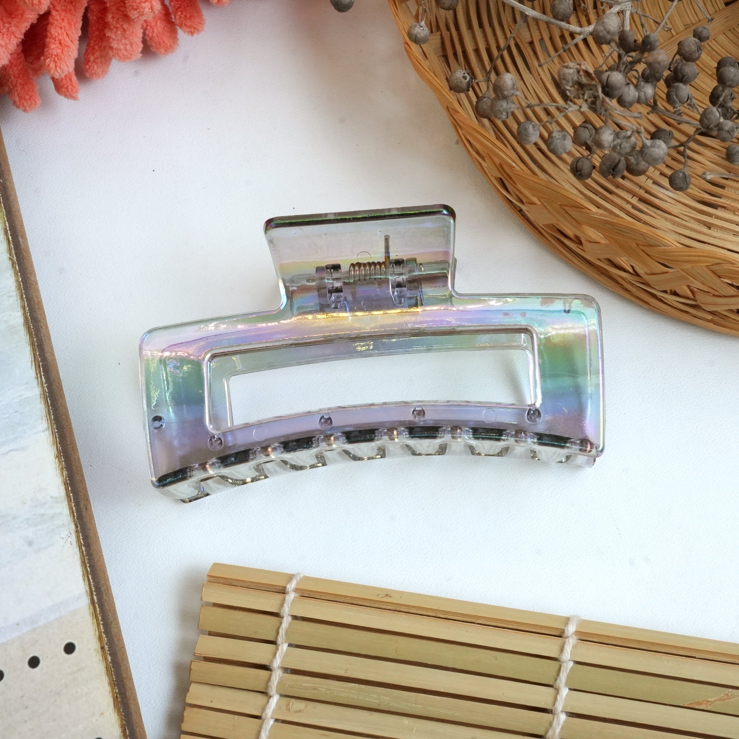 Translucent Rectangular Hair Claw