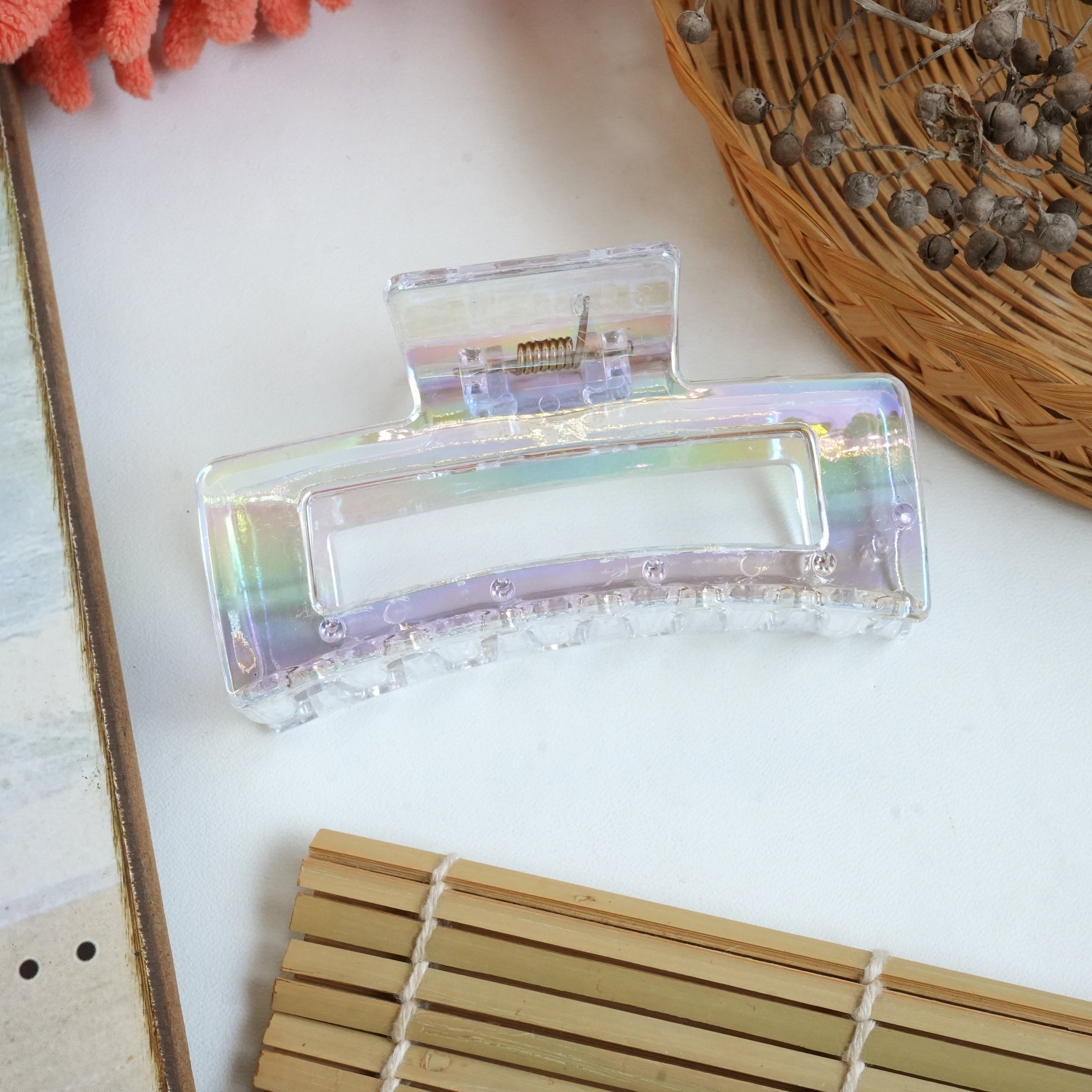 Translucent Rectangular Hair Claw