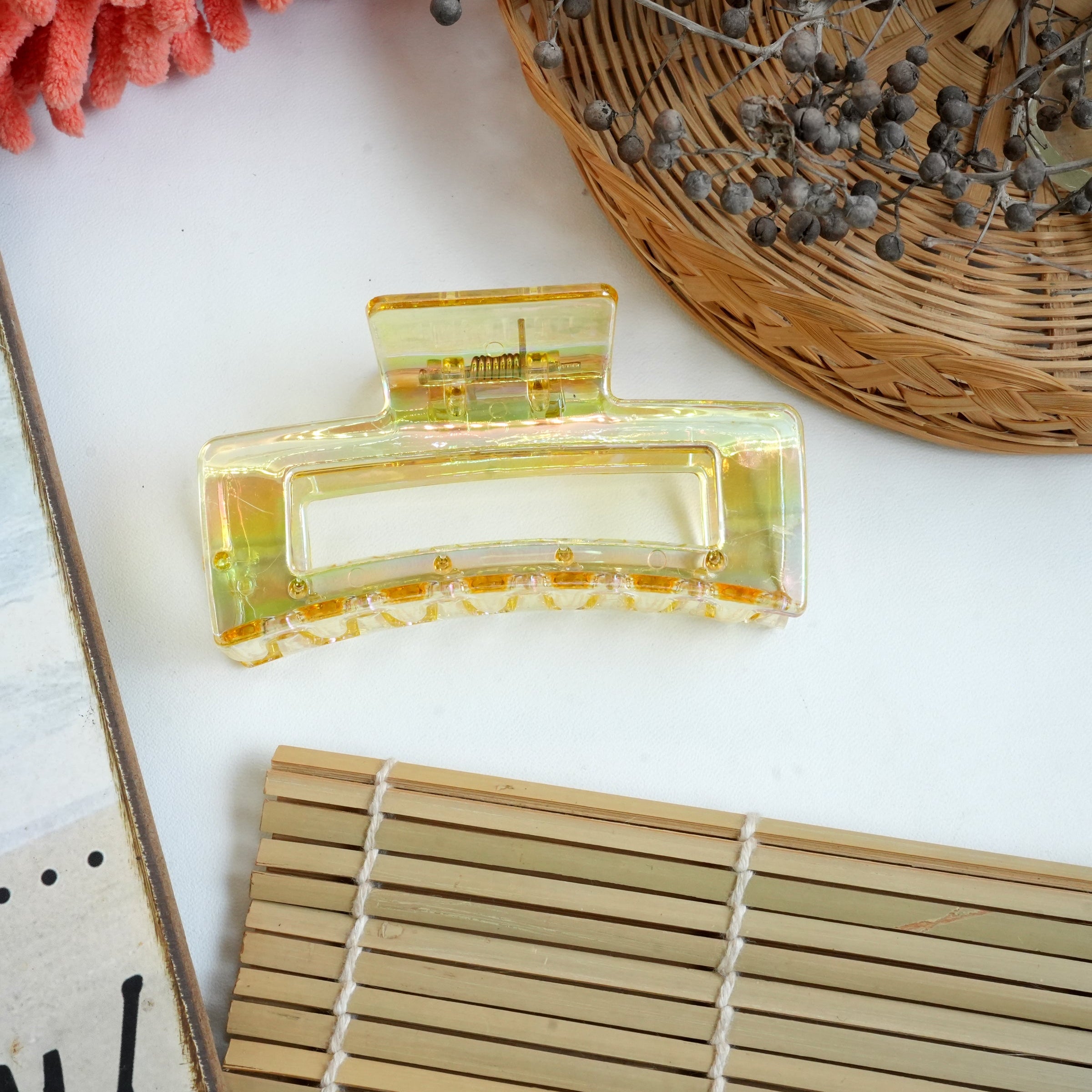 Translucent Rectangular Hair Claw
