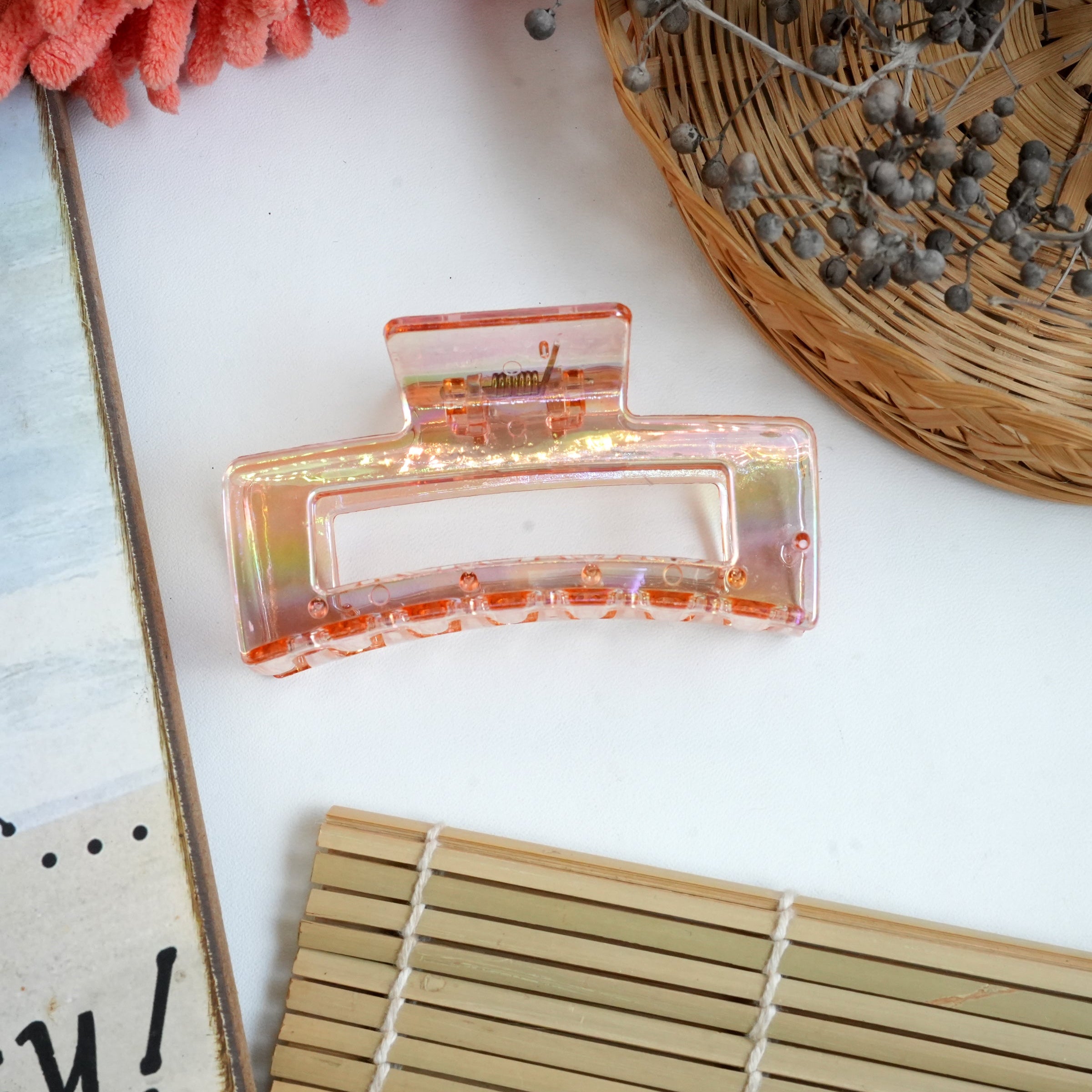 Translucent Rectangular Hair Claw