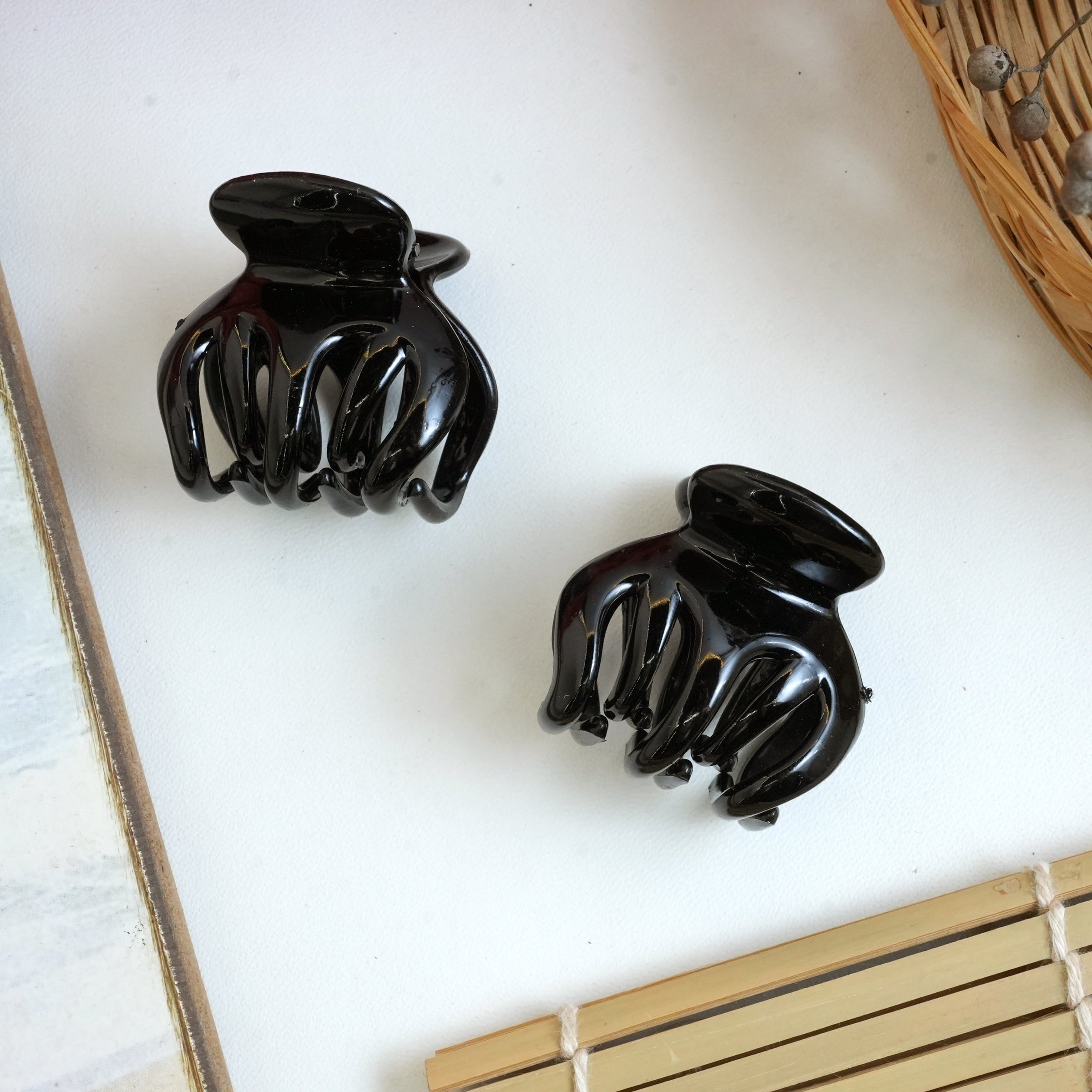 Vibrant Matte Mini Hair Claw Clips Pair