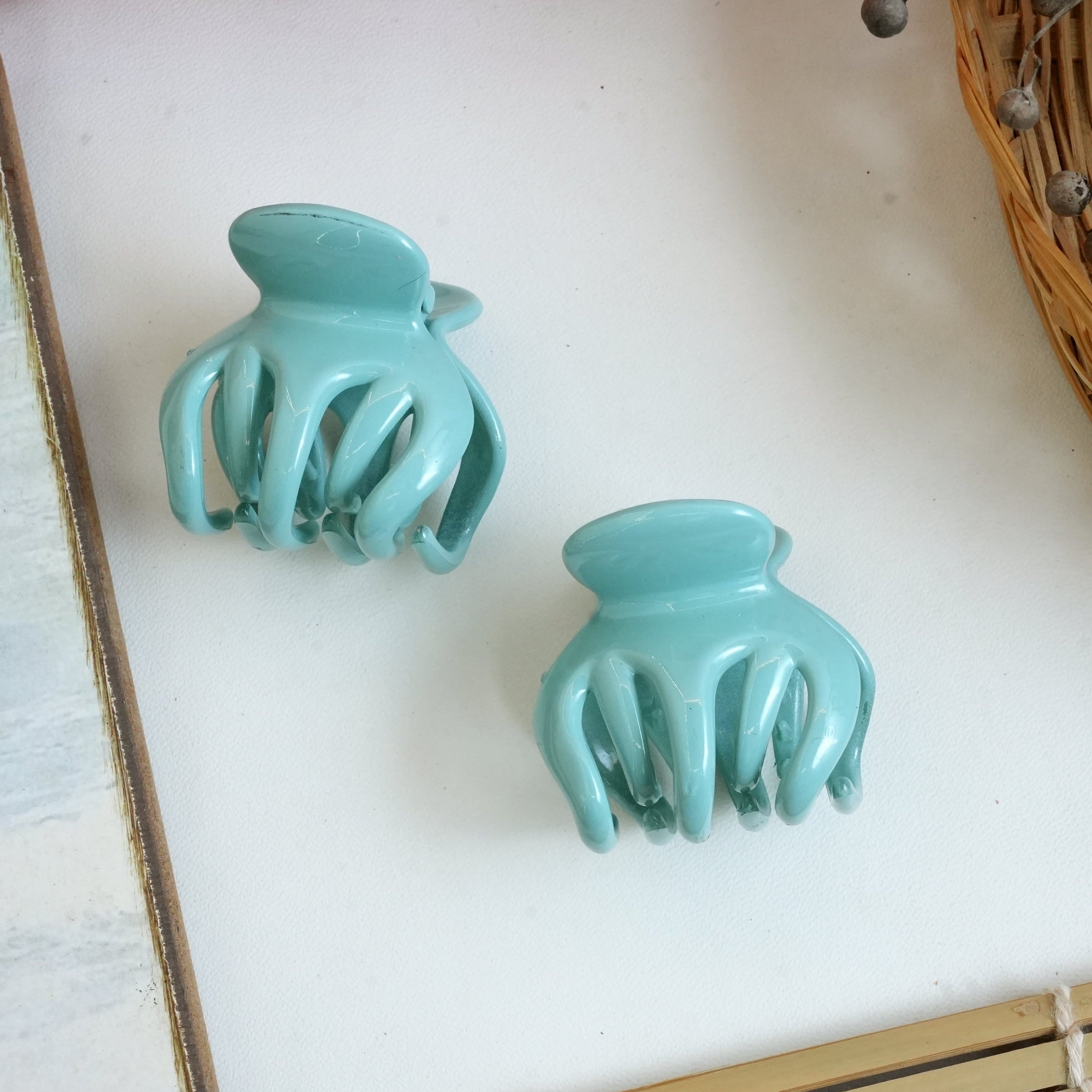 Vibrant Matte Mini Hair Claw Clips Pair