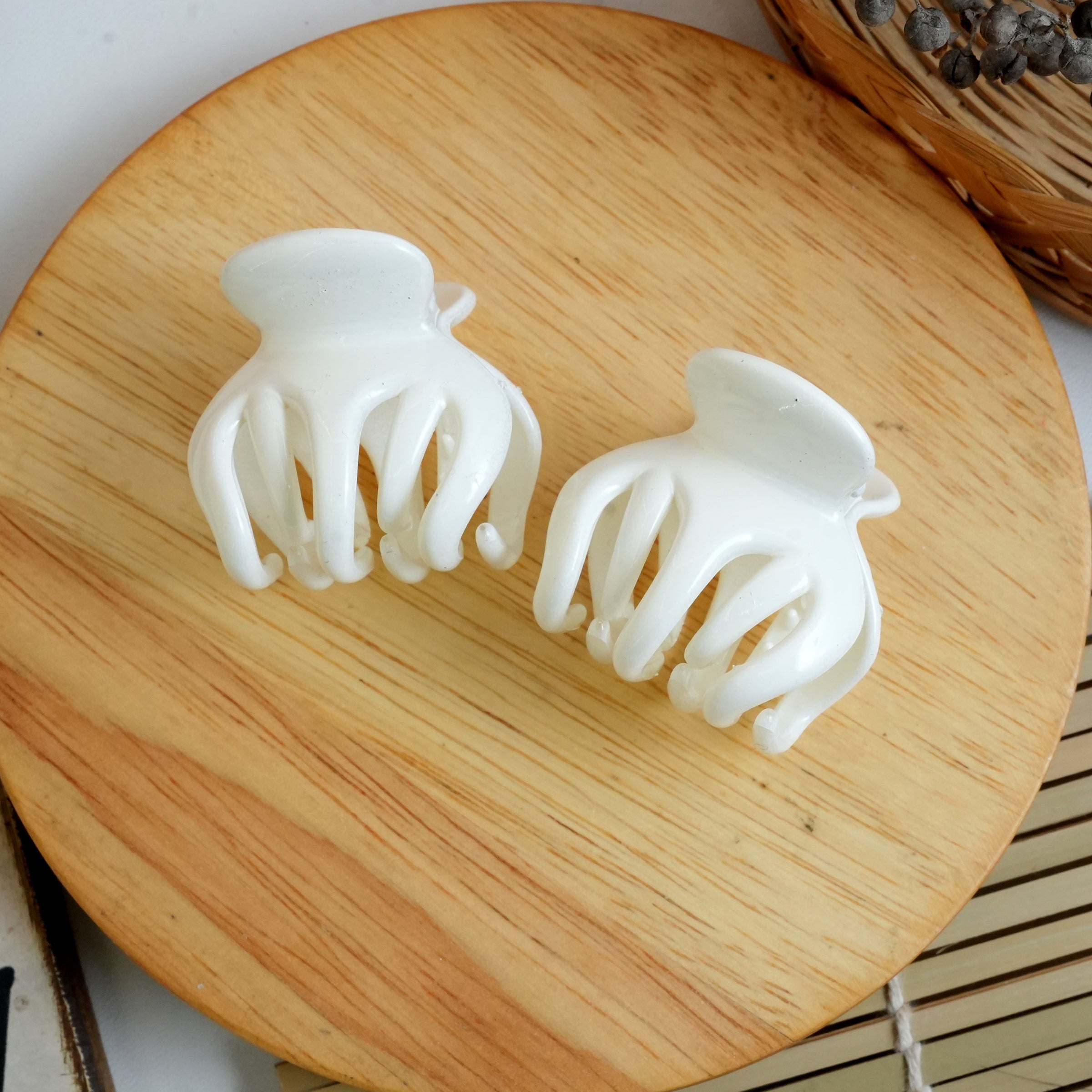 Vibrant Matte Mini Hair Claw Clips Pair