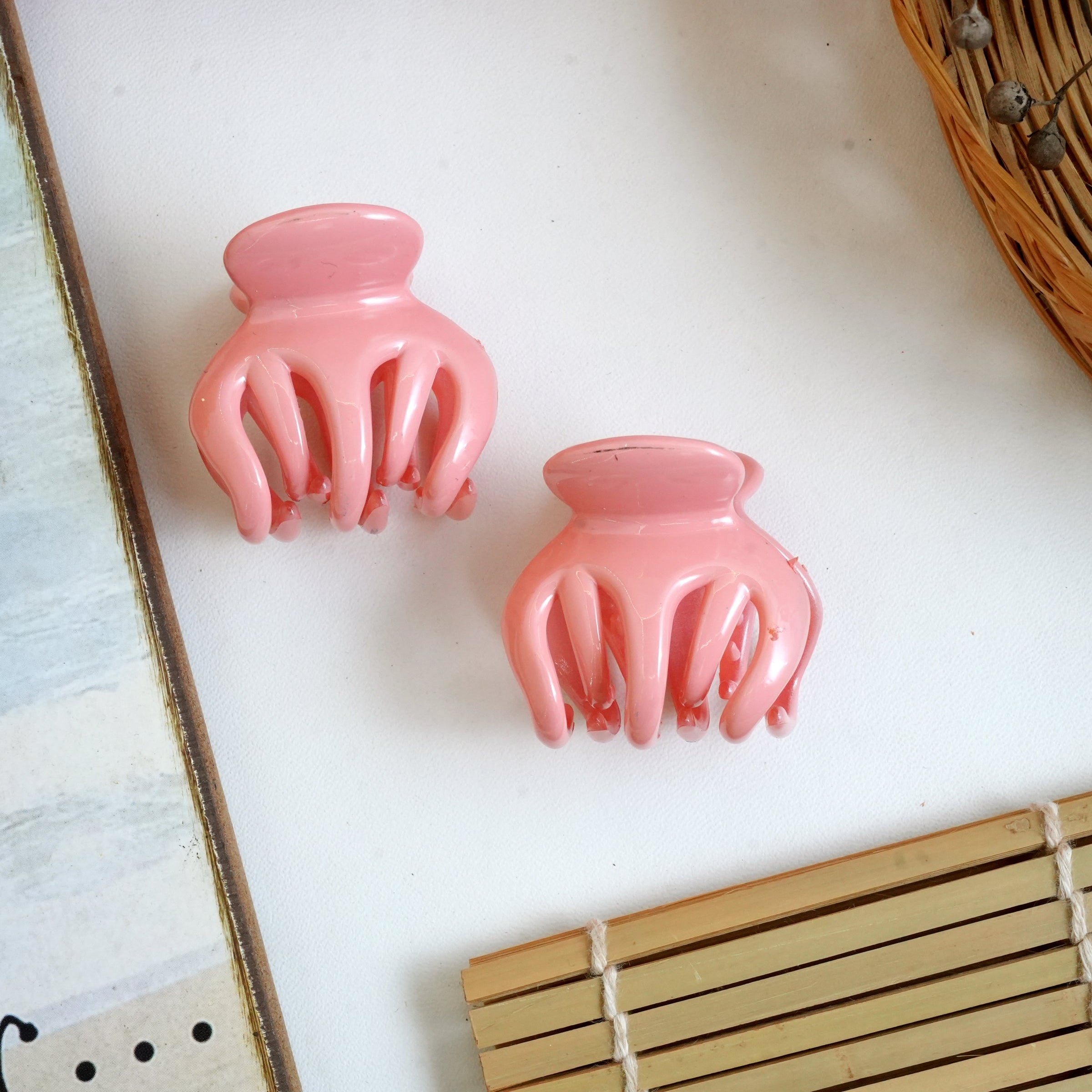 Vibrant Matte Mini Hair Claw Clips Pair
