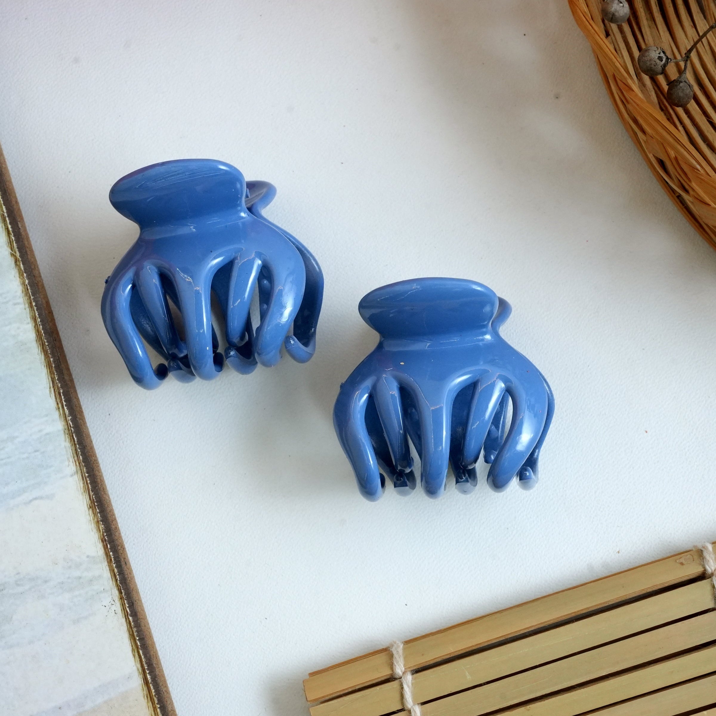 Vibrant Matte Mini Hair Claw Clips Pair