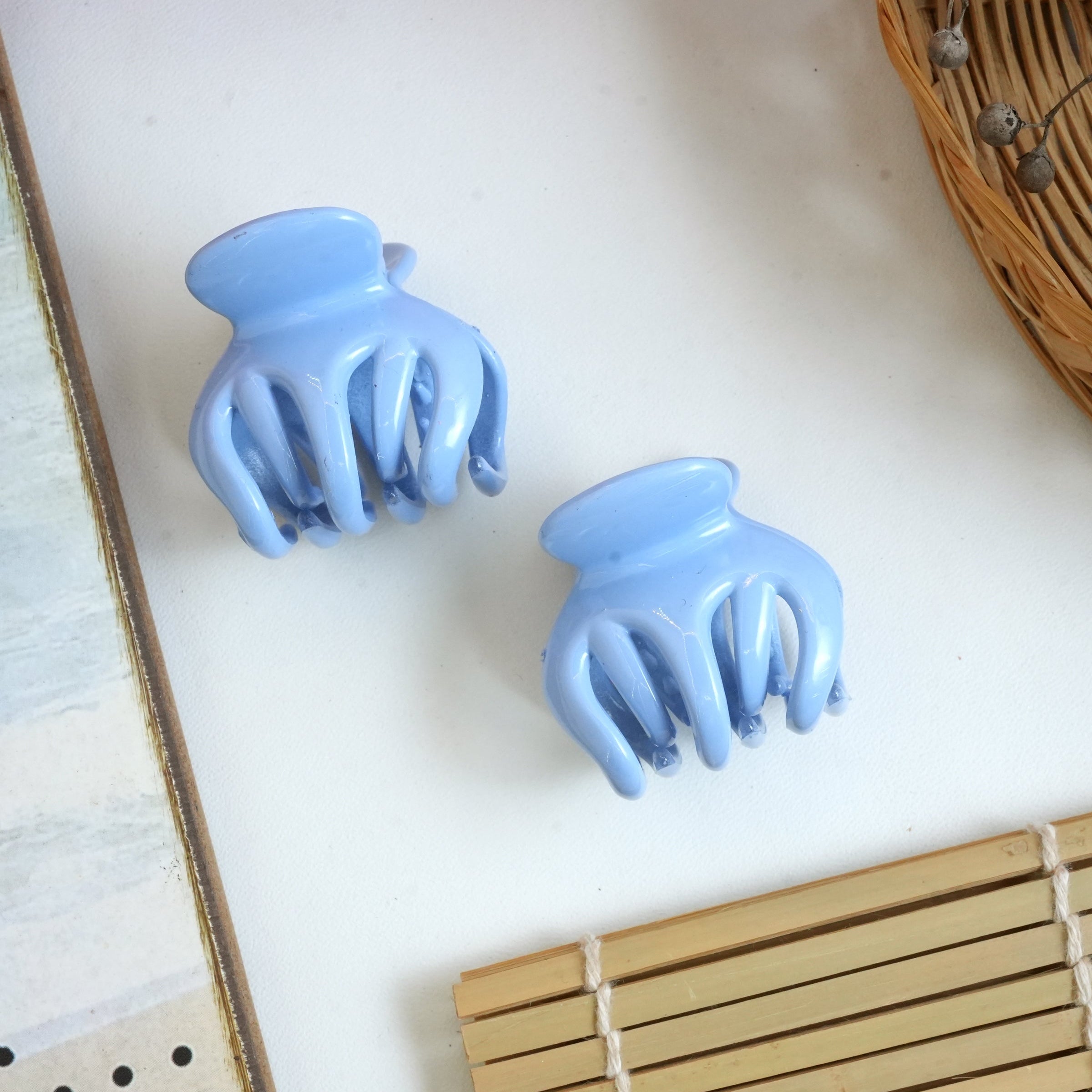 Vibrant Matte Mini Hair Claw Clips Pair