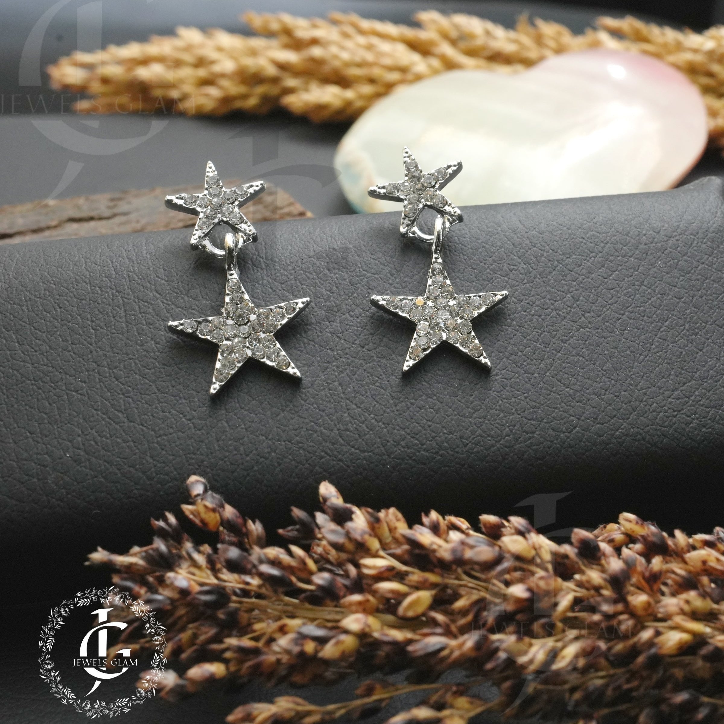 Stellar Sparkle Double Star Earrings