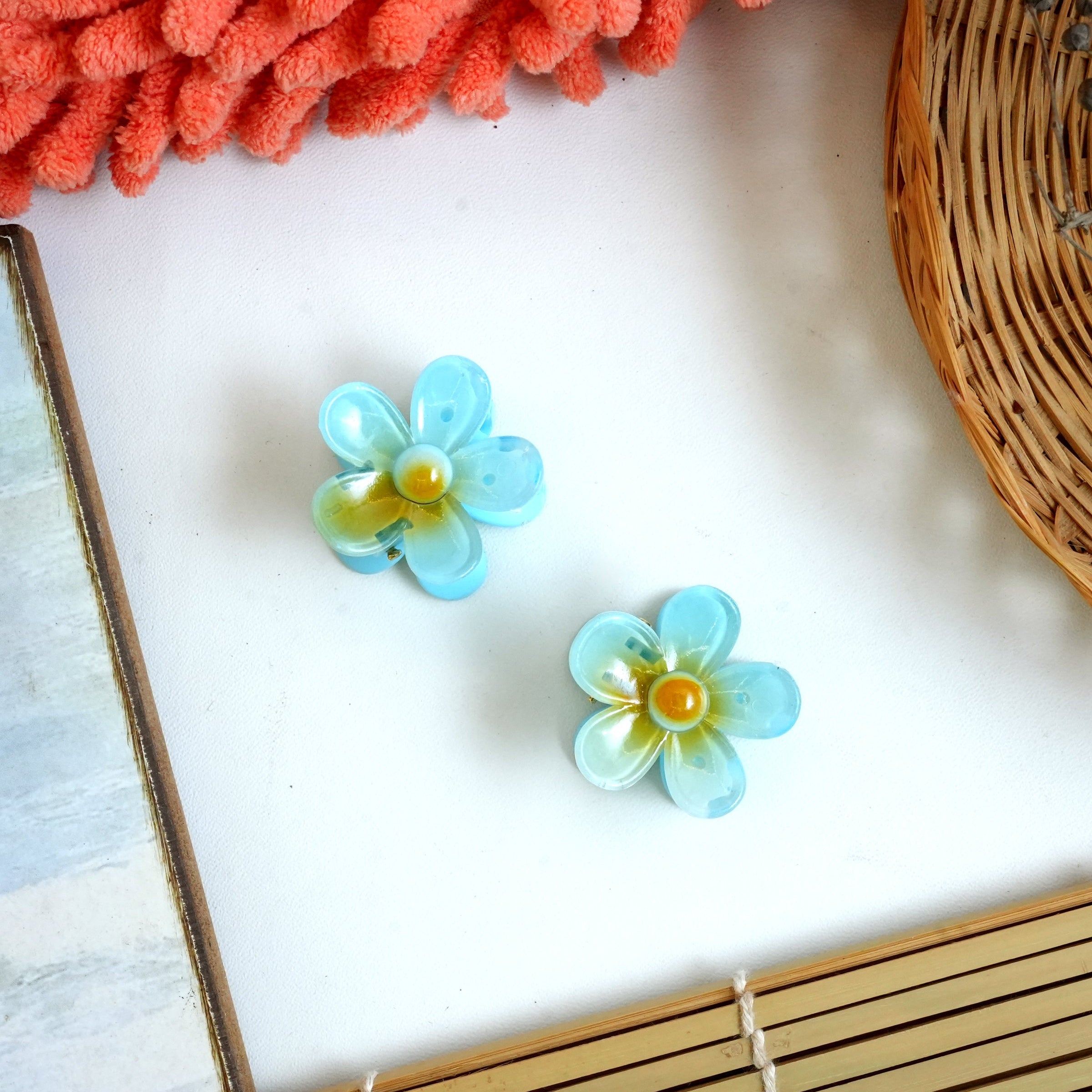 Blooming Pastel Floral Hair Catchers pair small