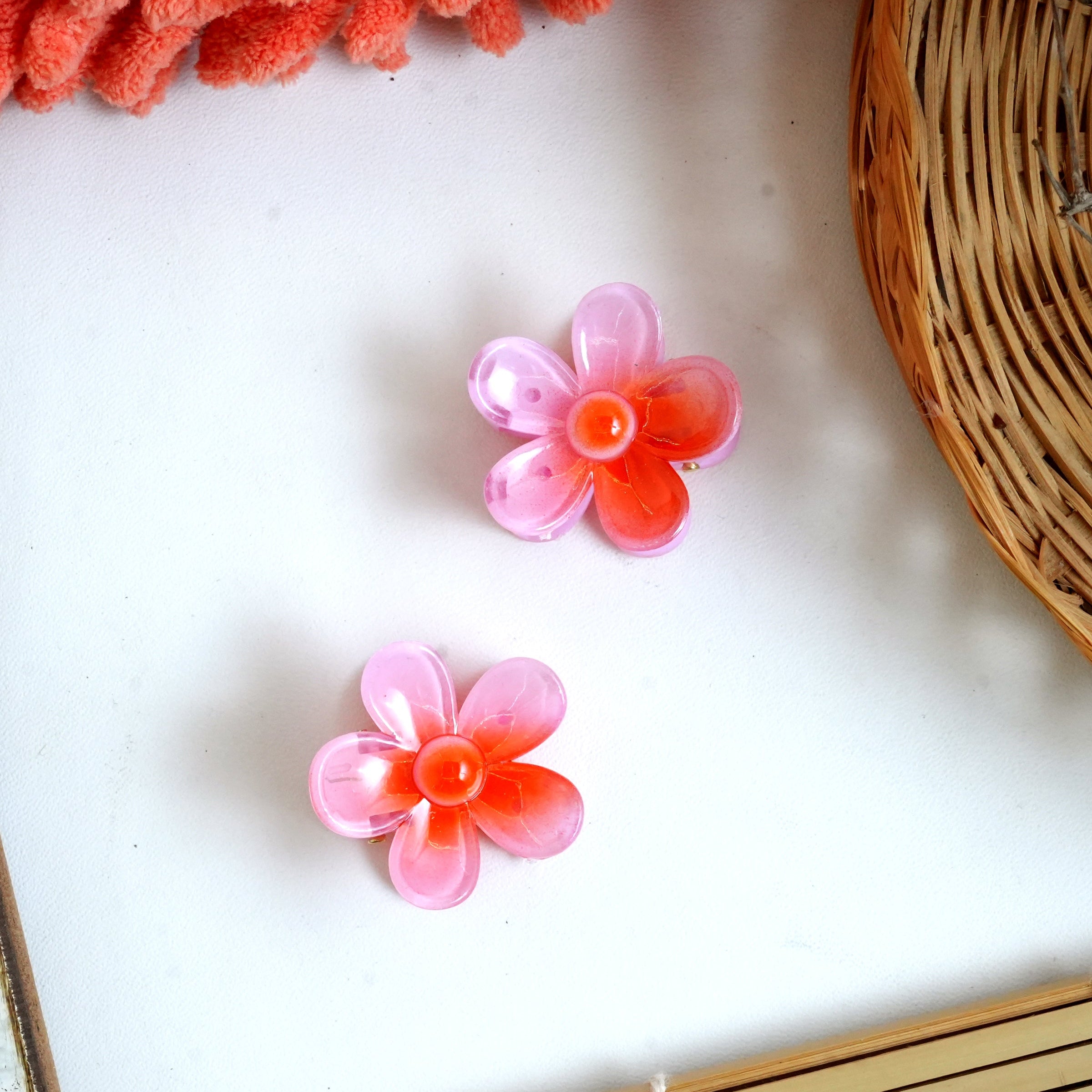 Blooming Pastel Floral Hair Catchers pair small