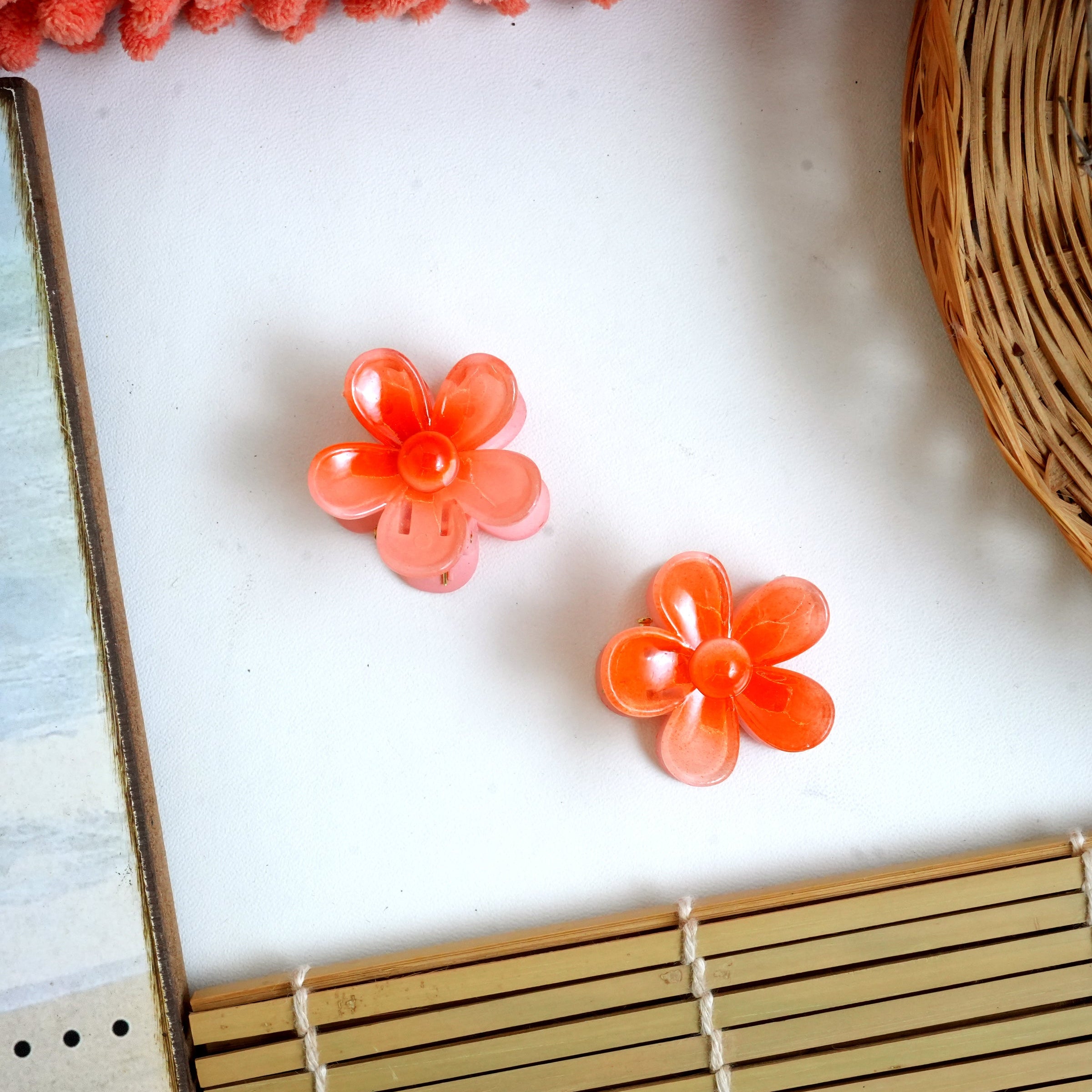 Blooming Pastel Floral Hair Catchers pair small