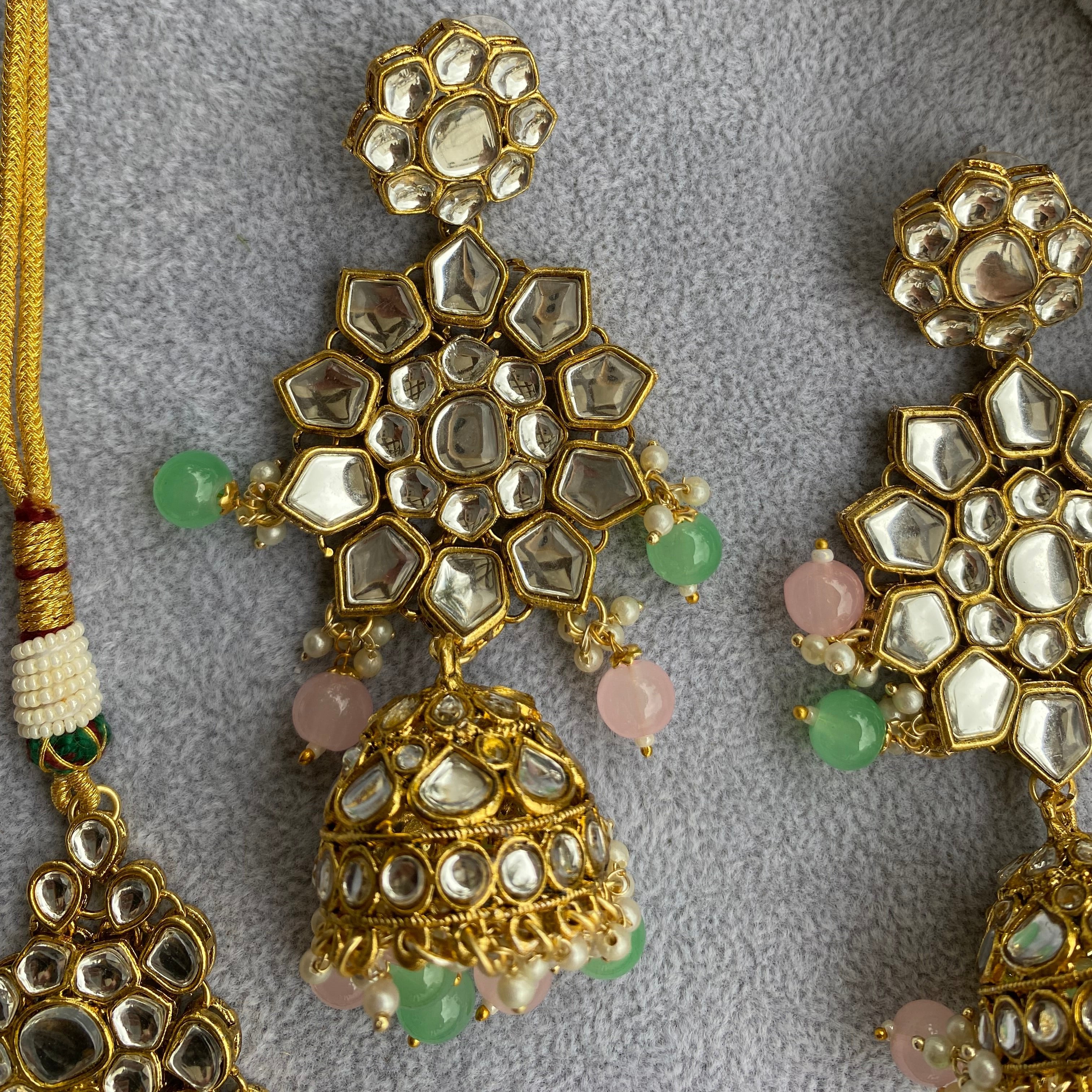 Pastel Charm Kundan Bridal Jewelry Set