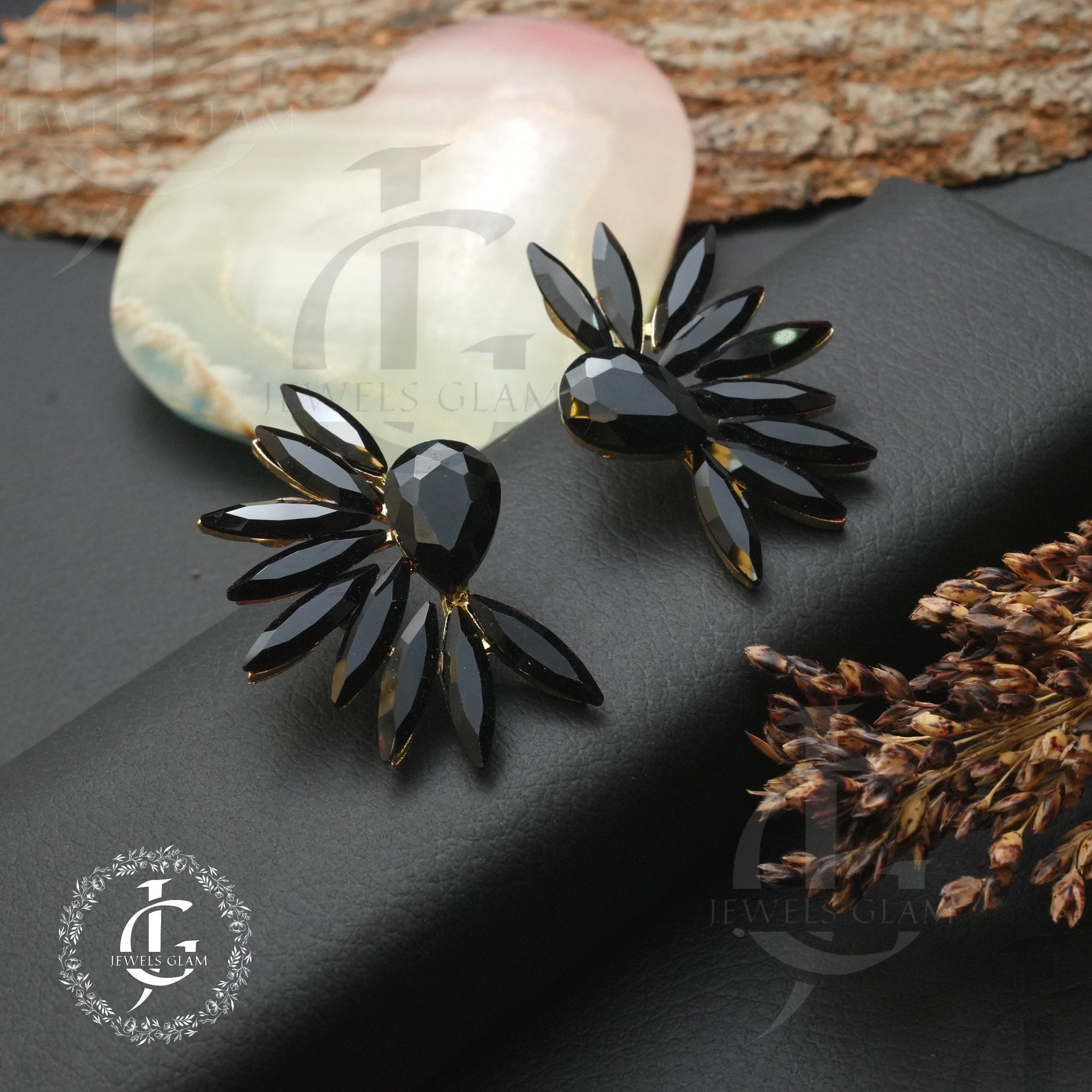 Midnight Elegance Black Crystal Earrings