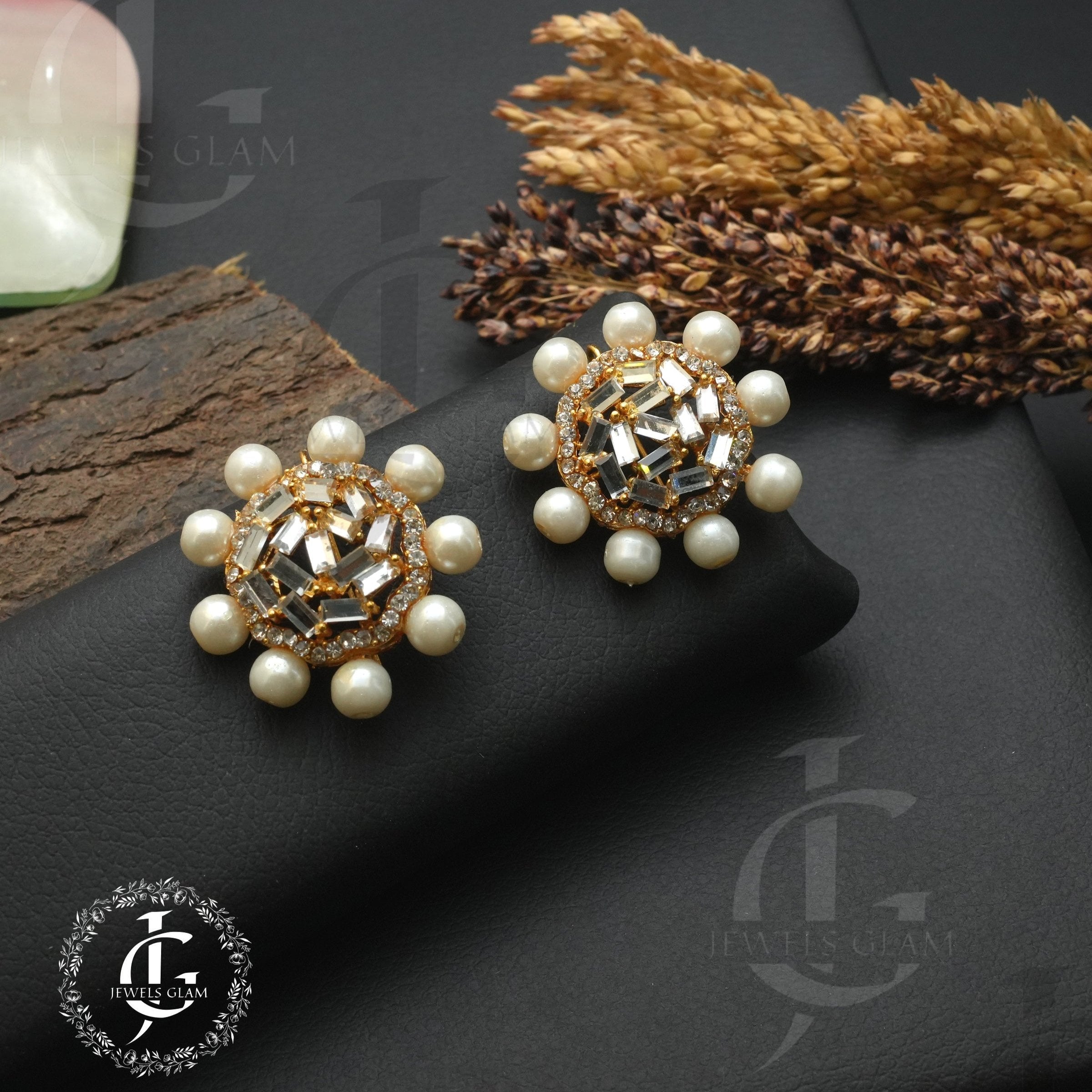 Radiant Pearl Cluster Stud Earrings