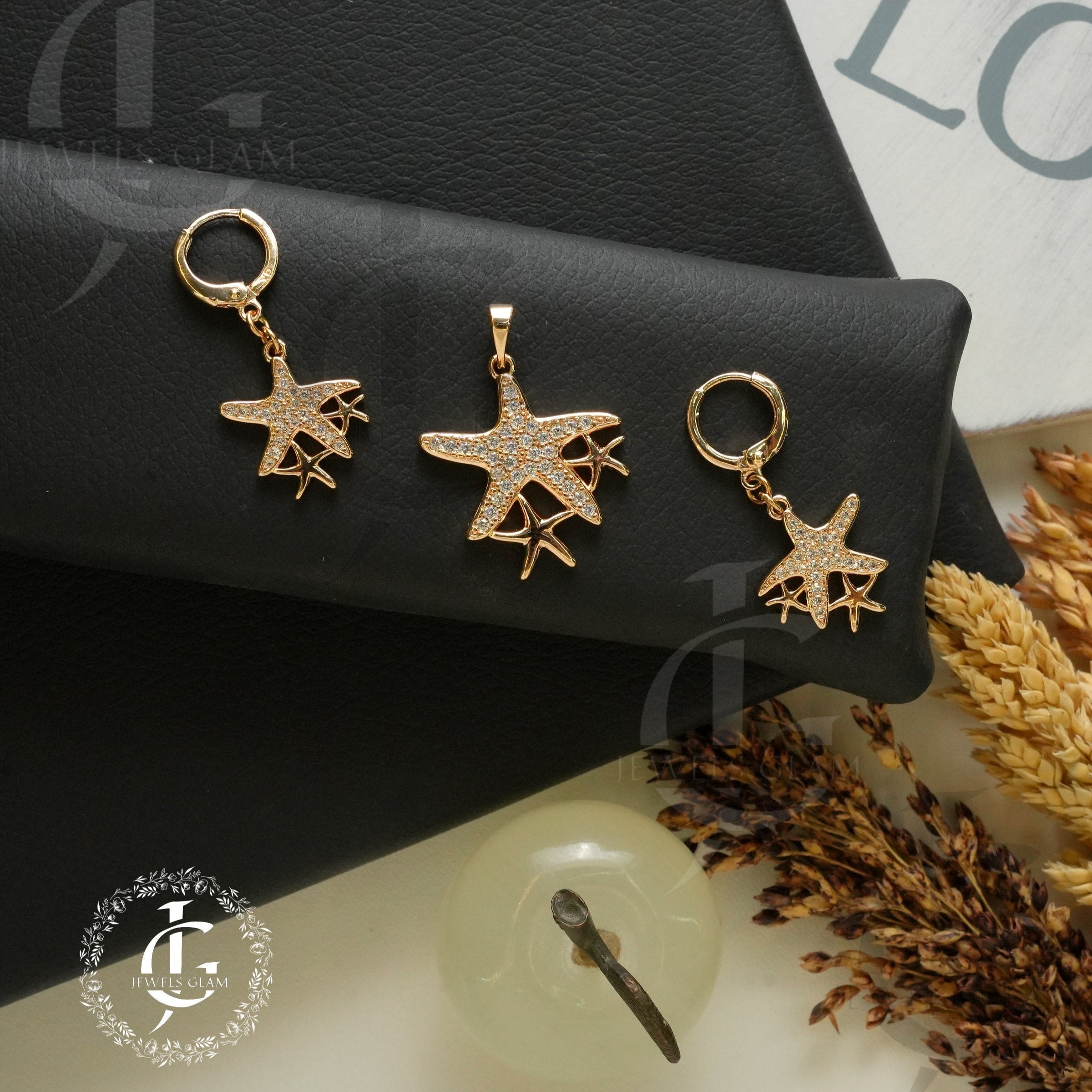 Dazzling Starfish Pendant With Studs
