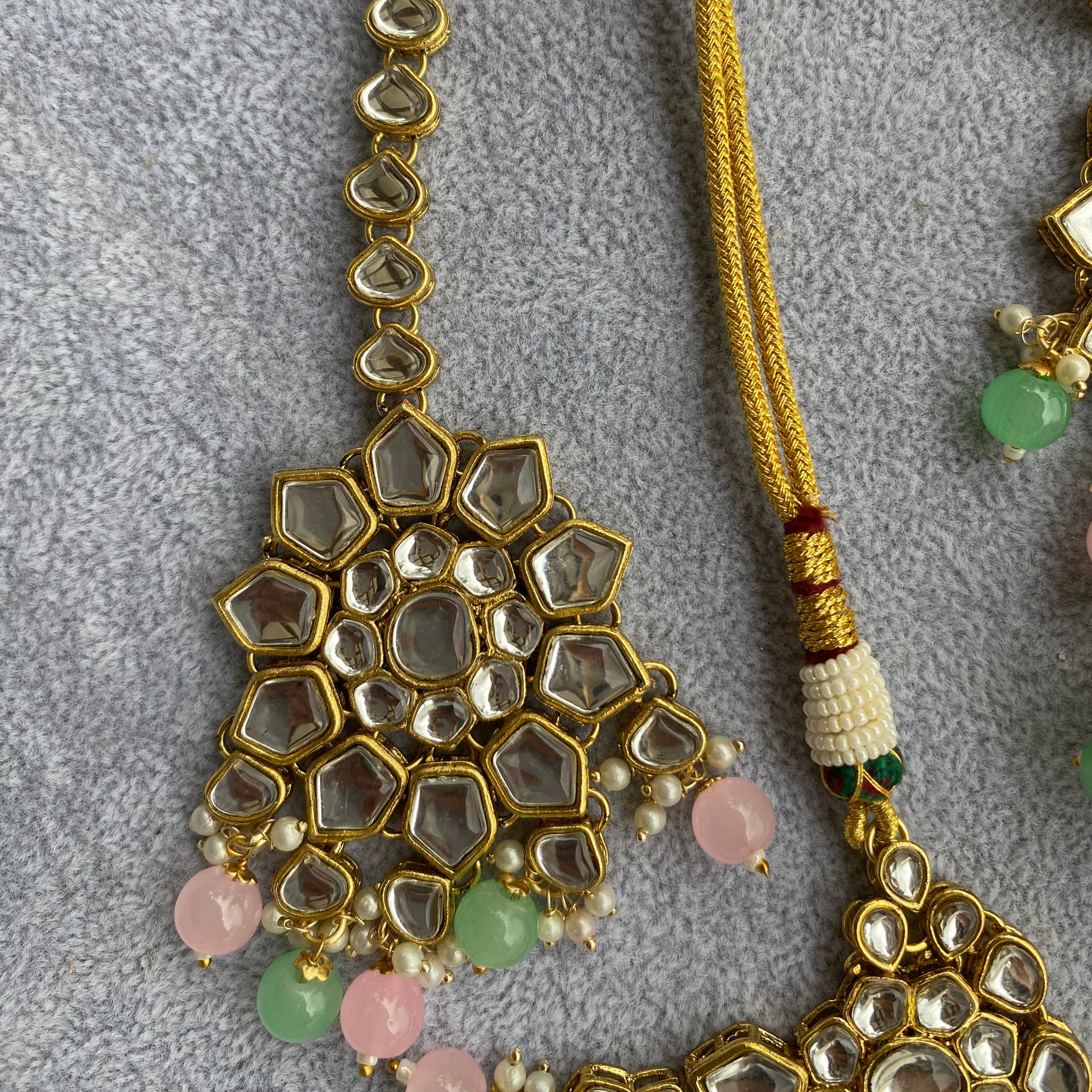 Pastel Charm Kundan Bridal Jewelry Set
