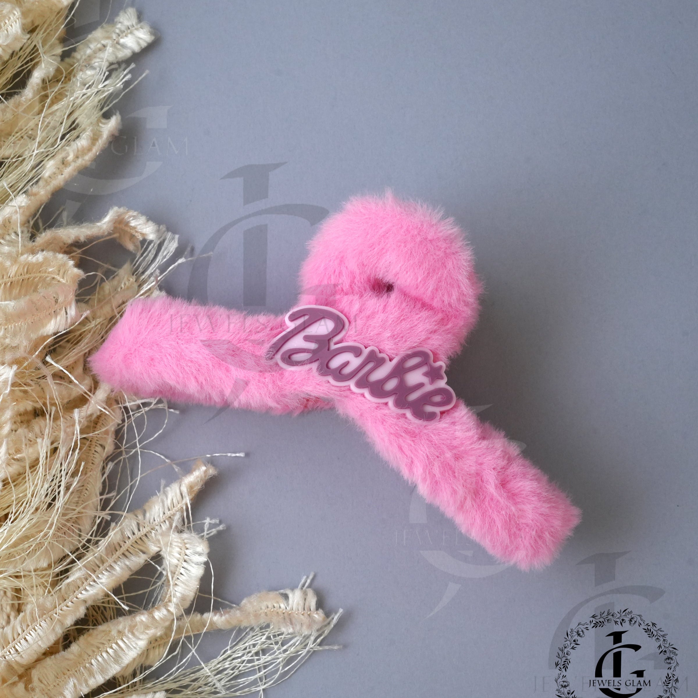 Fuzzy Barbie Hair Claw Clips