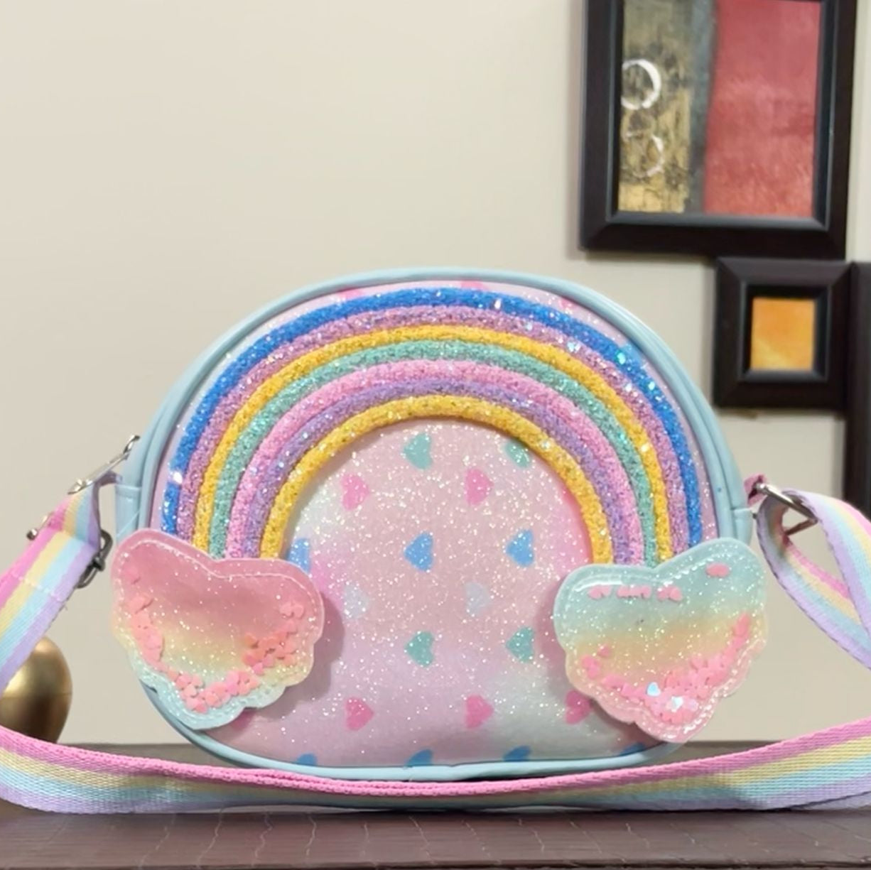 Little Girl Sparkling Rainbow Crossbody Shoulder Bag