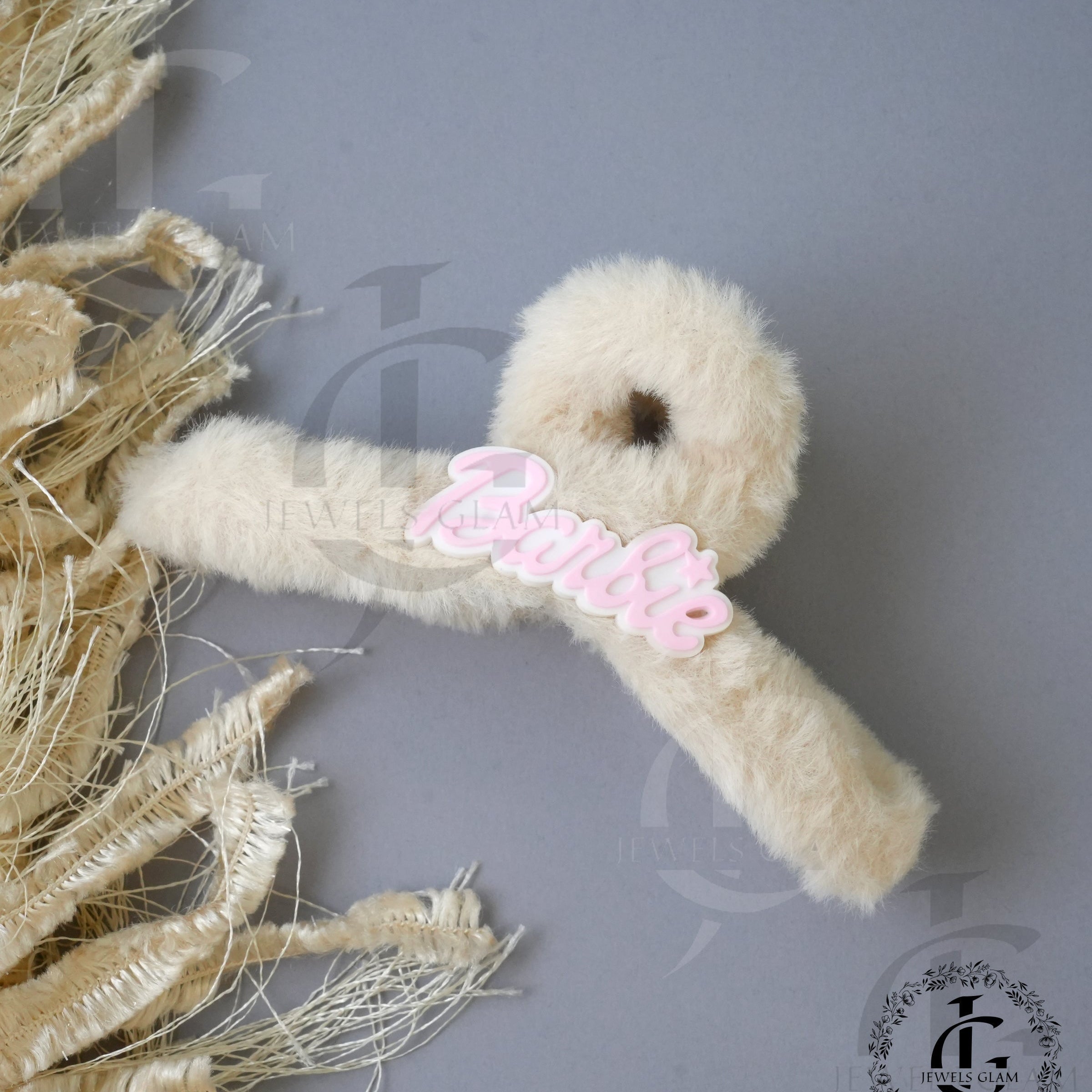 Fuzzy Barbie Hair Claw Clips
