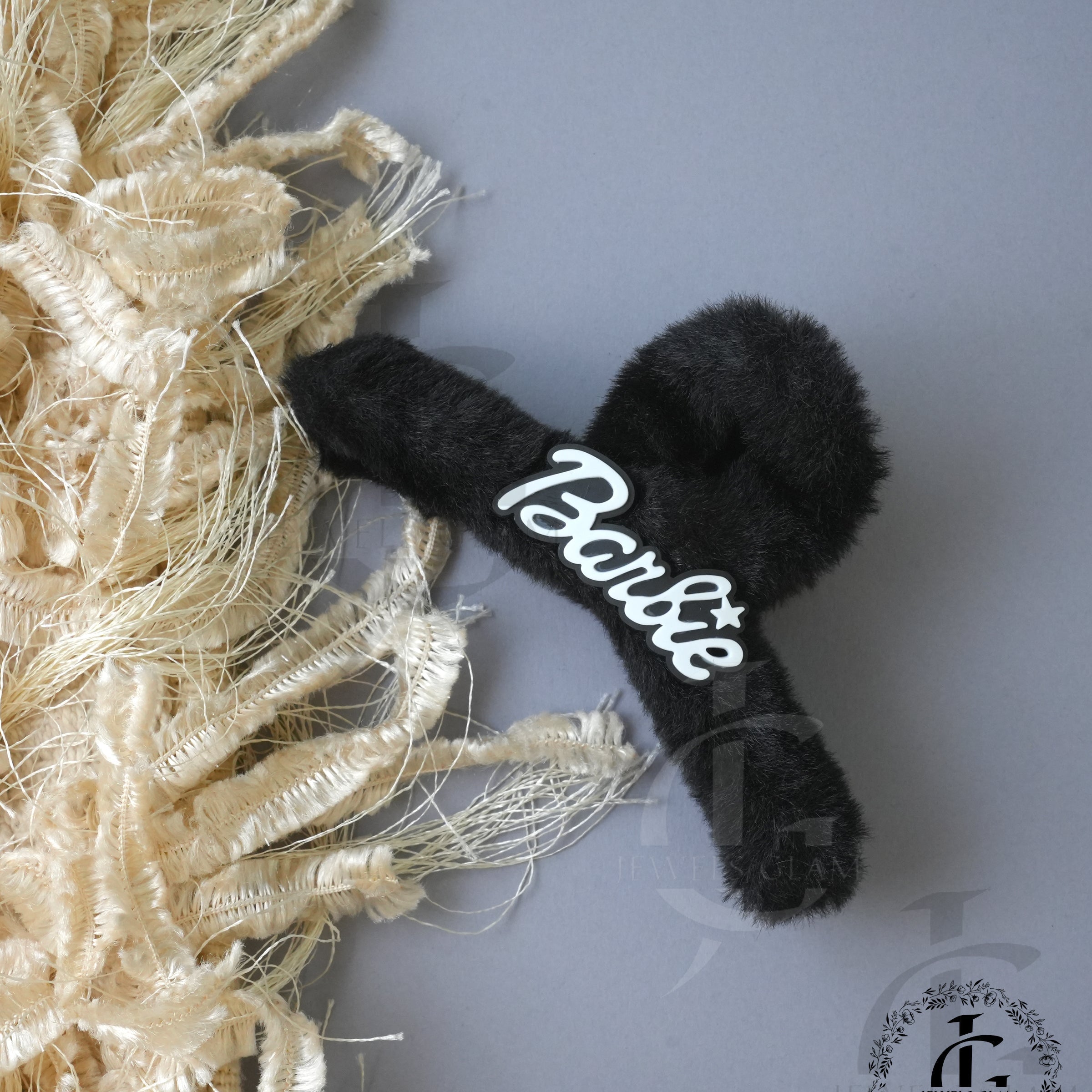 Fuzzy Barbie Hair Claw Clips