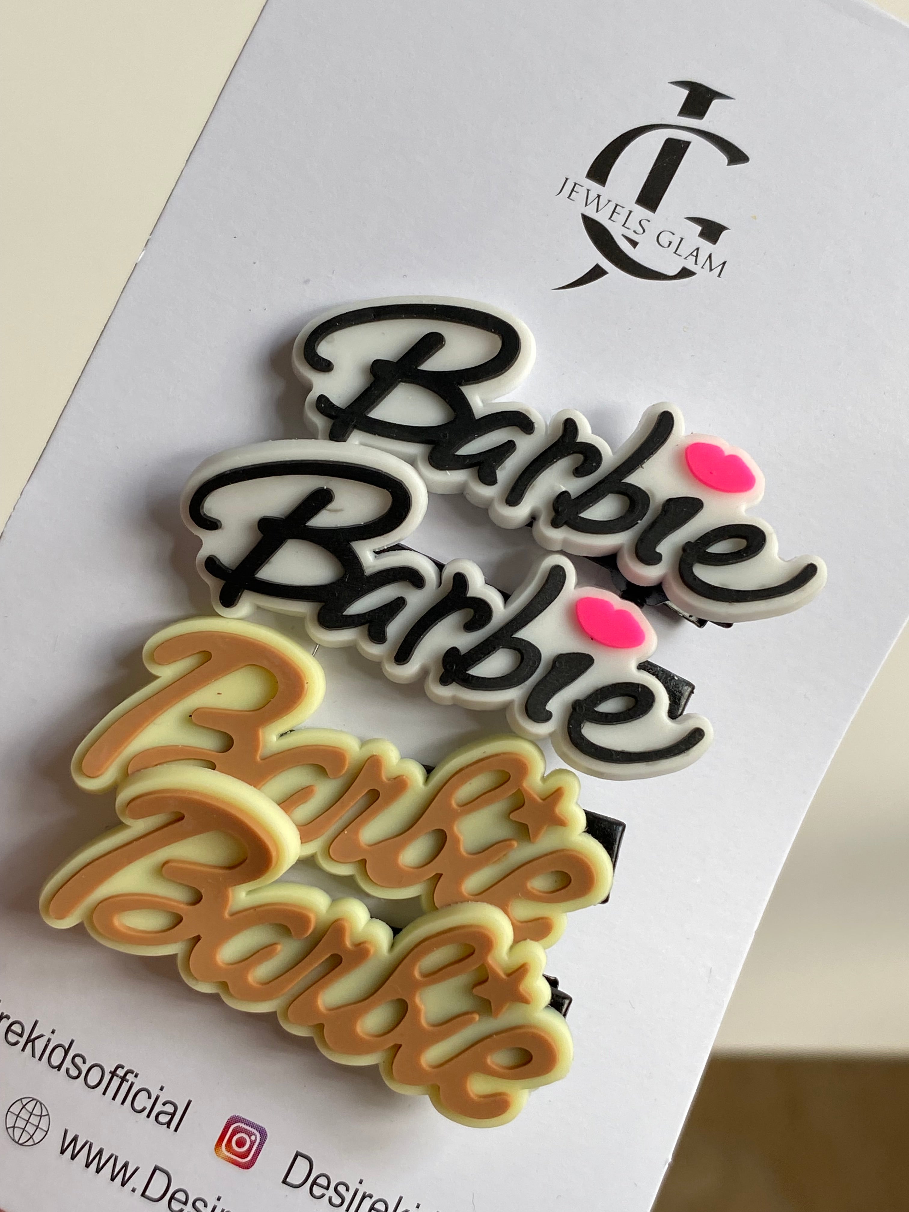 Barbie Logo Hair Clip Set – Multicolor Collection