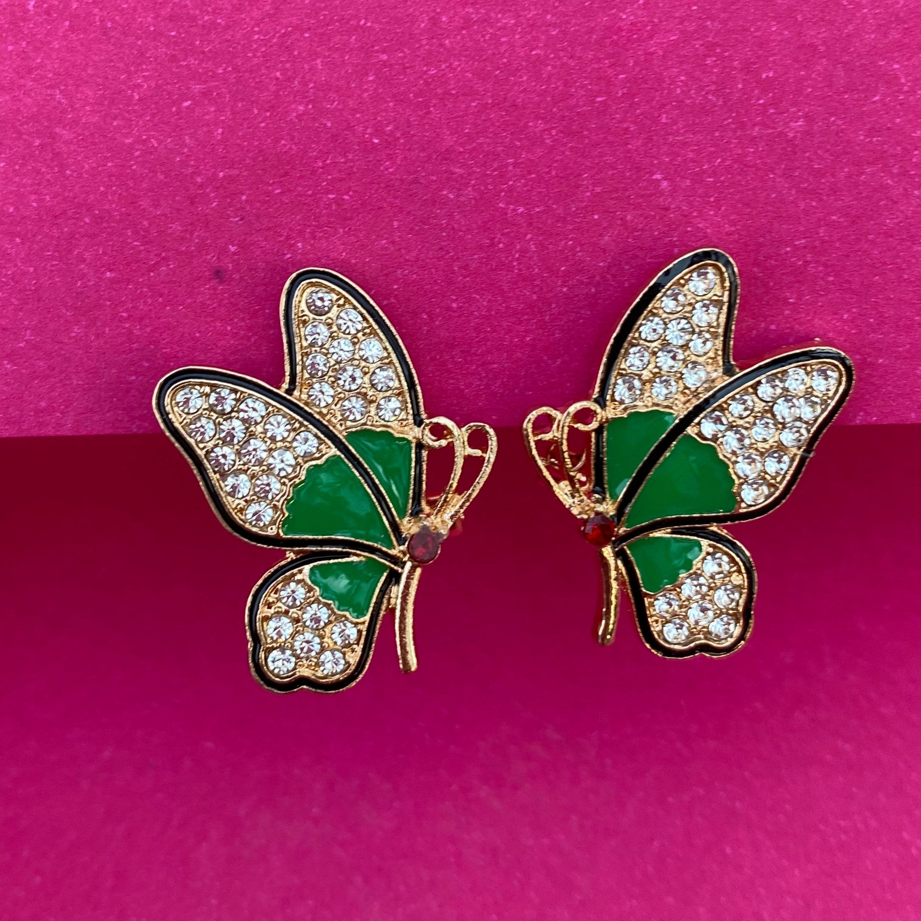 Elegant Butterfly Crystal Stud Earrings