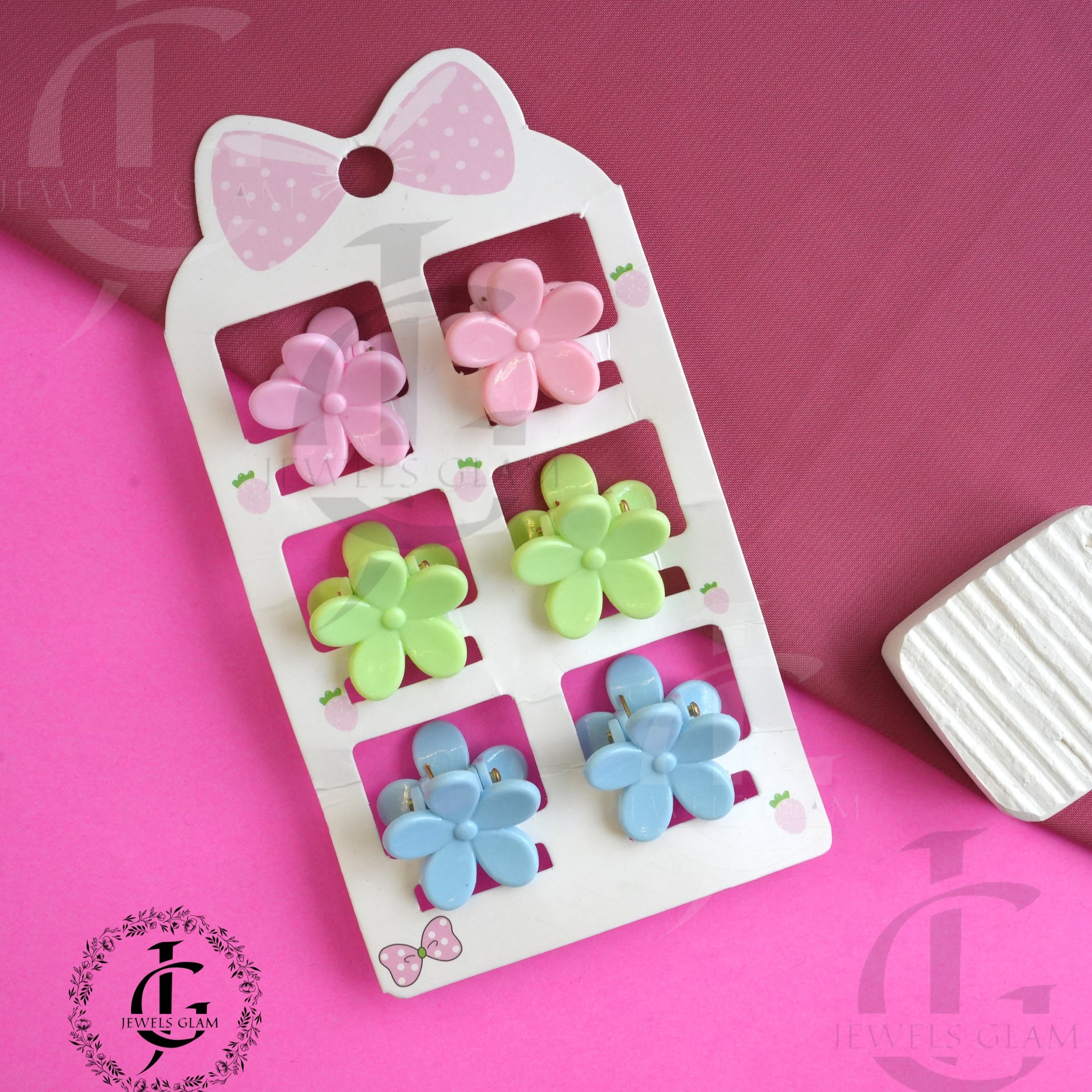 Pastel Flower Mini Hair Catchers Set