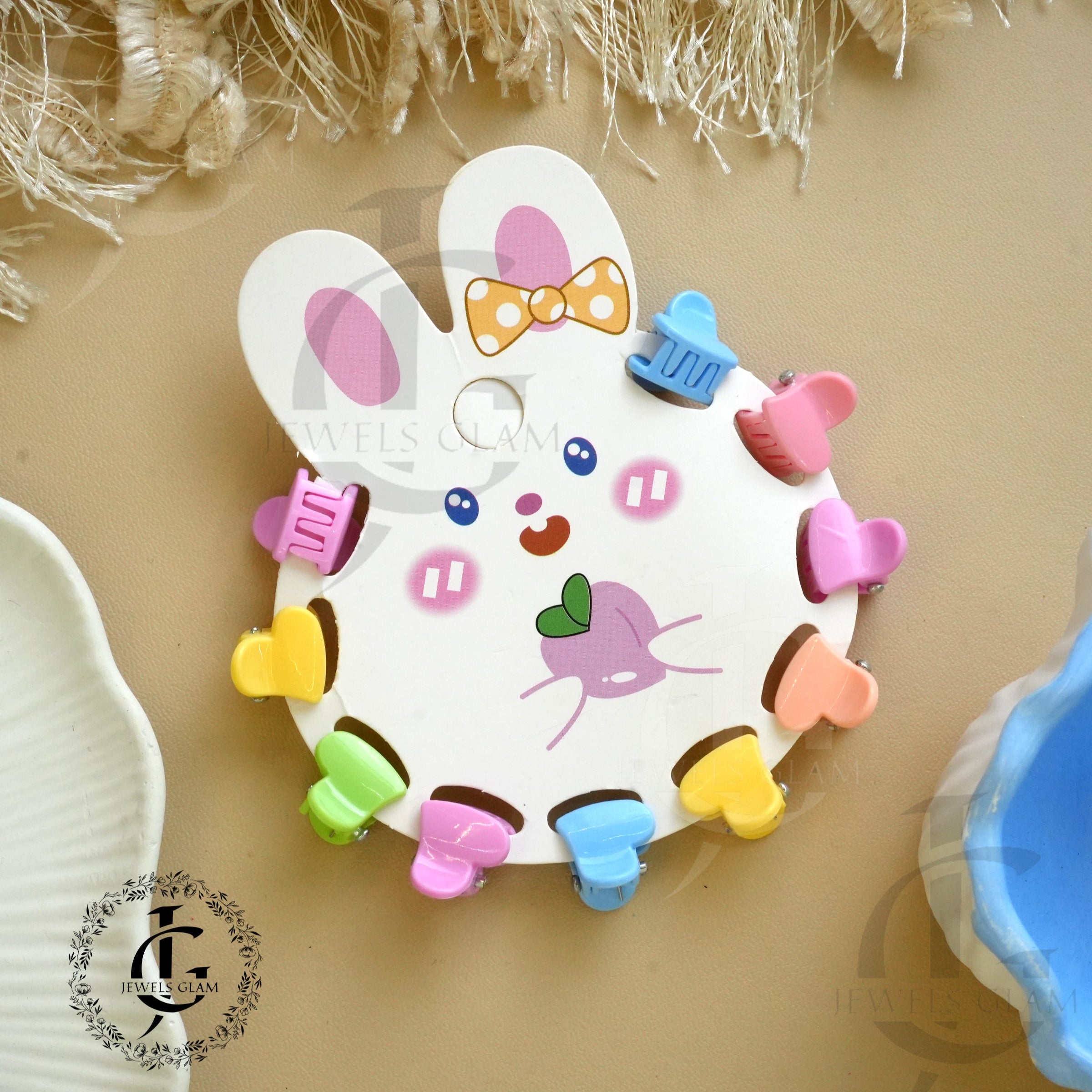 Pastel Heart Mini Hair Catchers Set