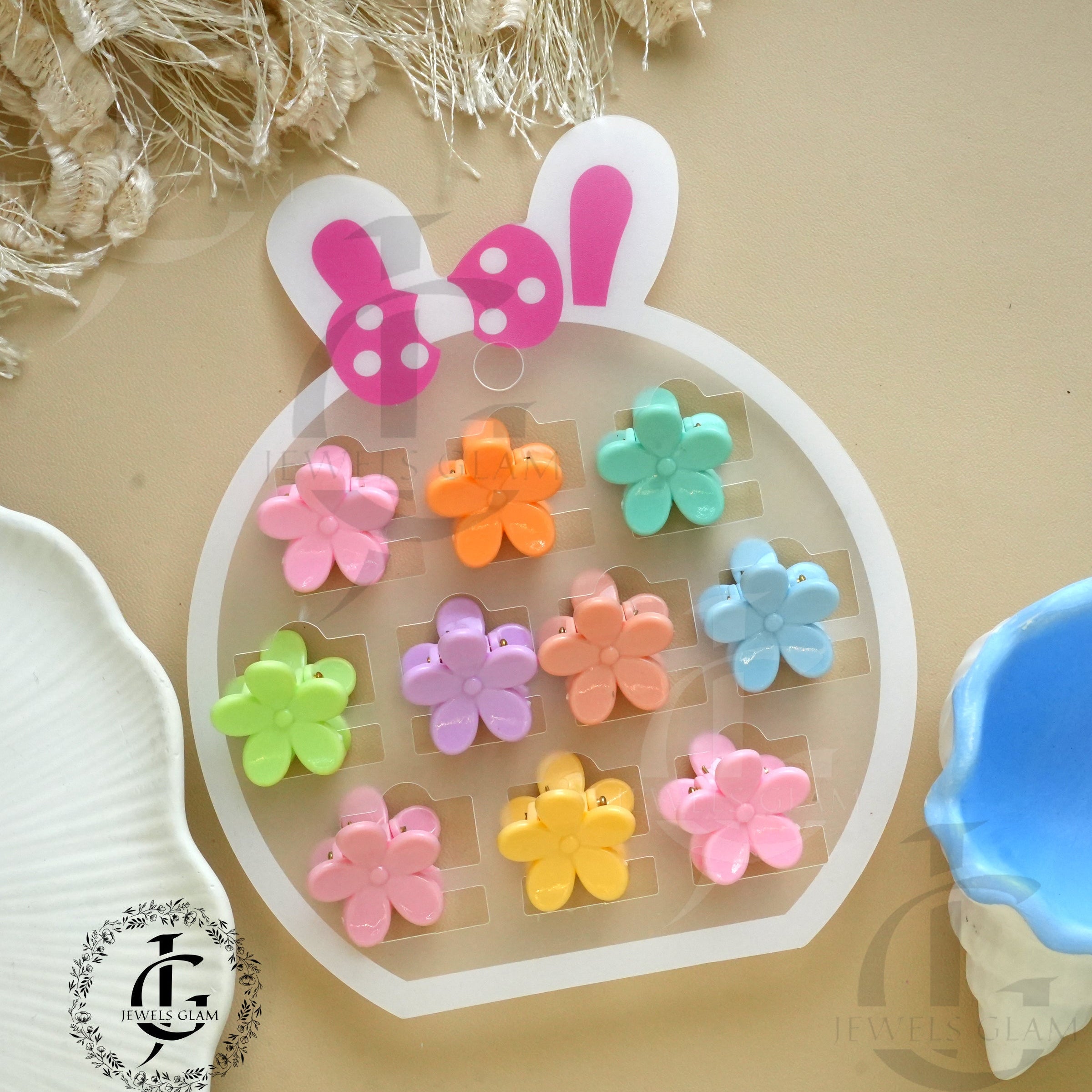 Pastel Floral Mini Hair Catchers Set