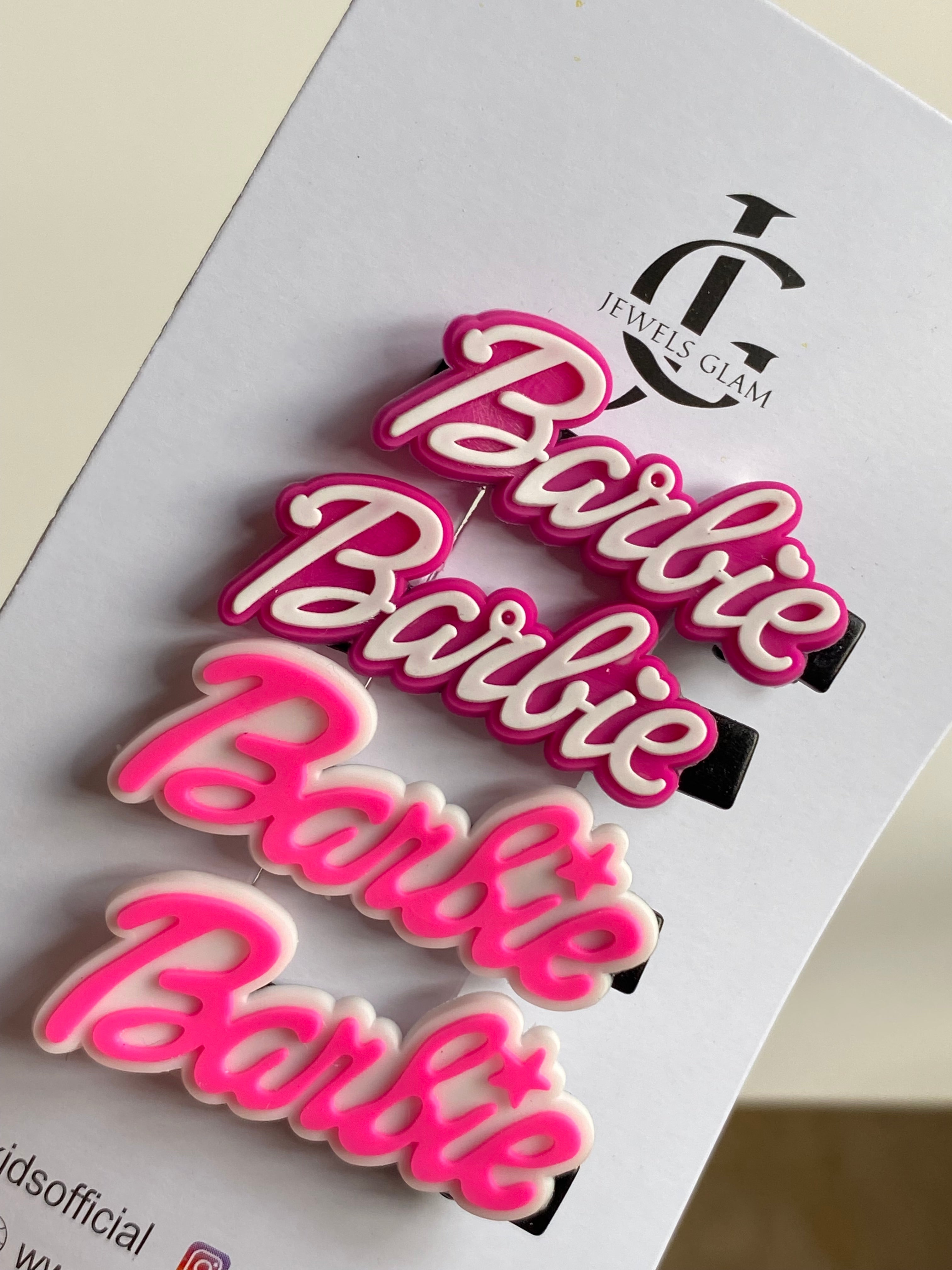Barbie Logo Hair Clip Set – Multicolor Collection
