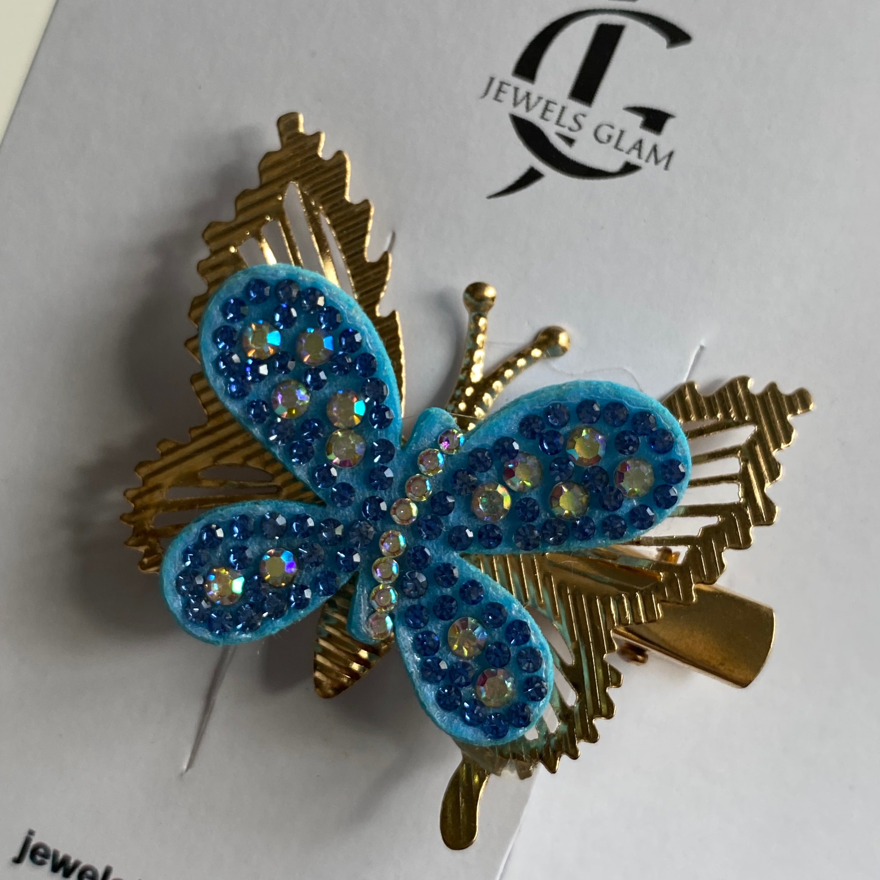 Sparkling Gold Butterfly Hair Clip