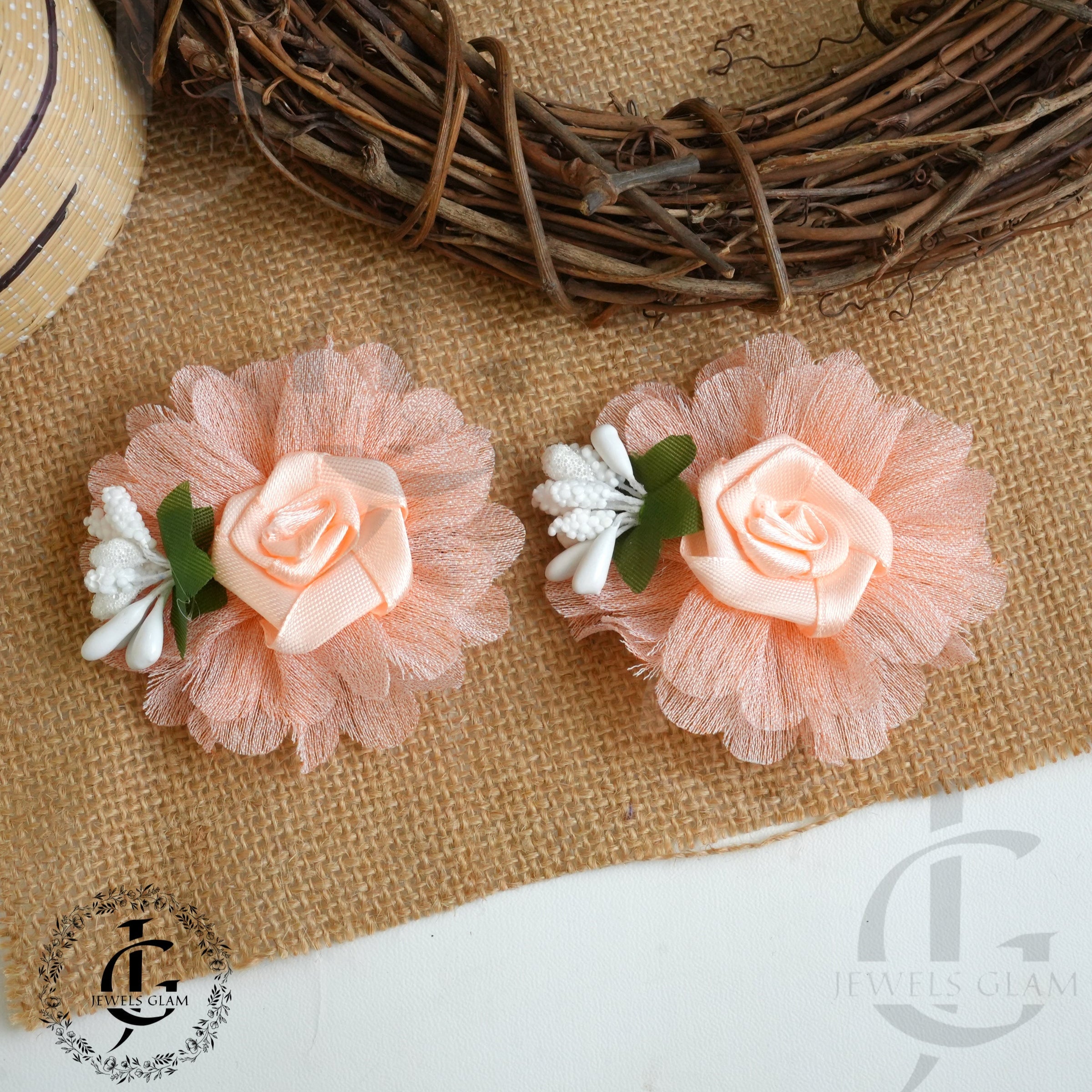 Elegant Floral Hair Clips (Pair)