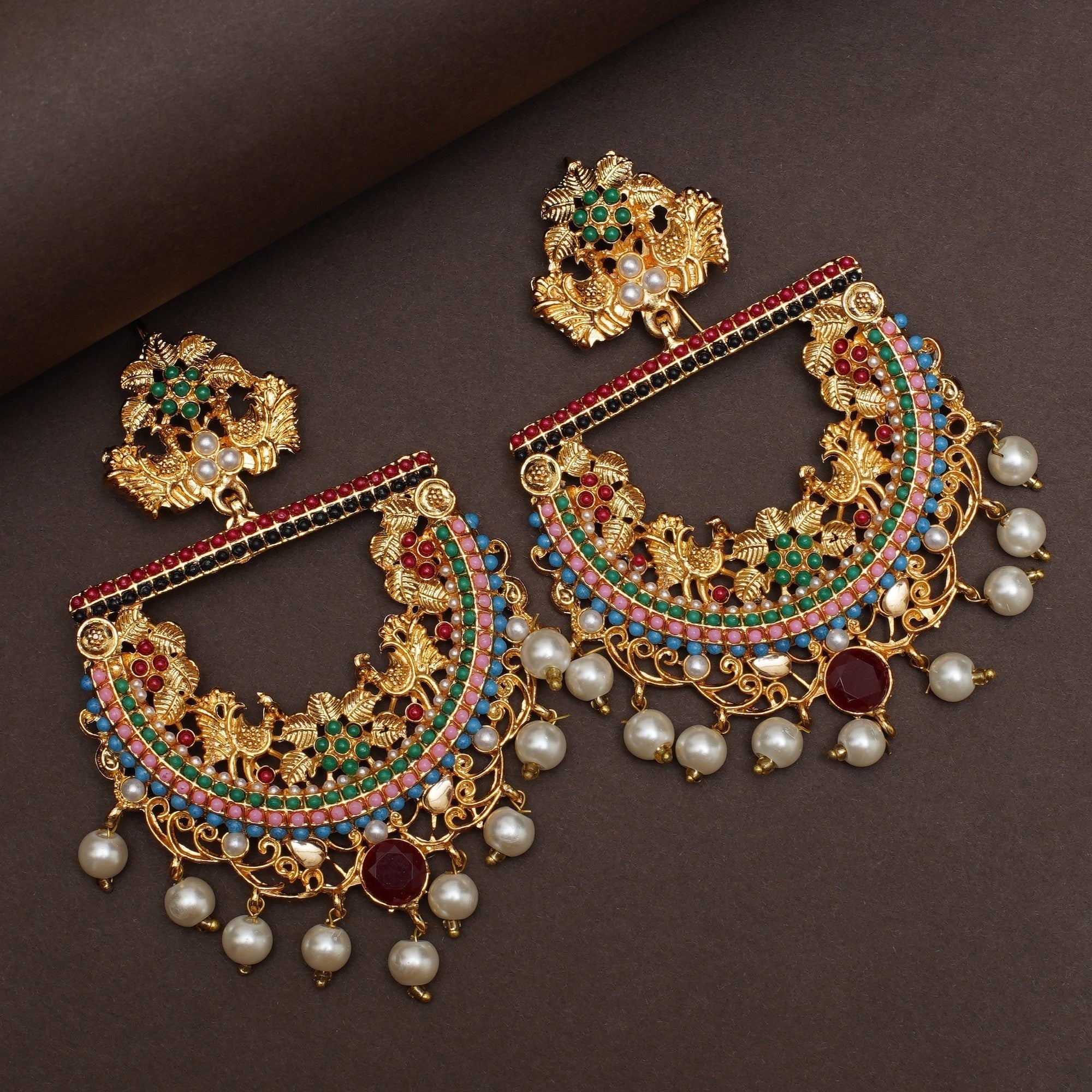 Royal Multicolor Chandbali Earrings