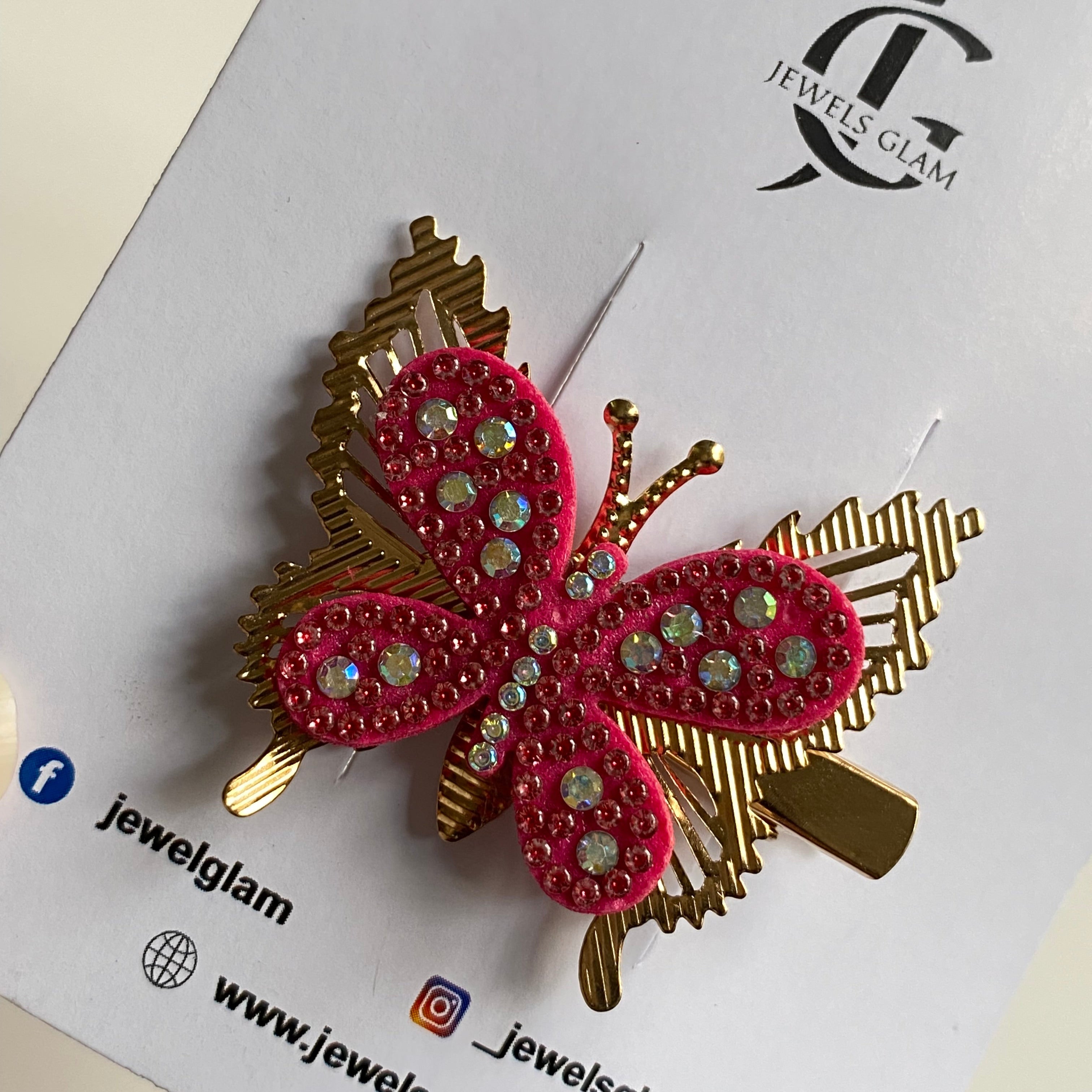 Sparkling Gold Butterfly Hair Clip