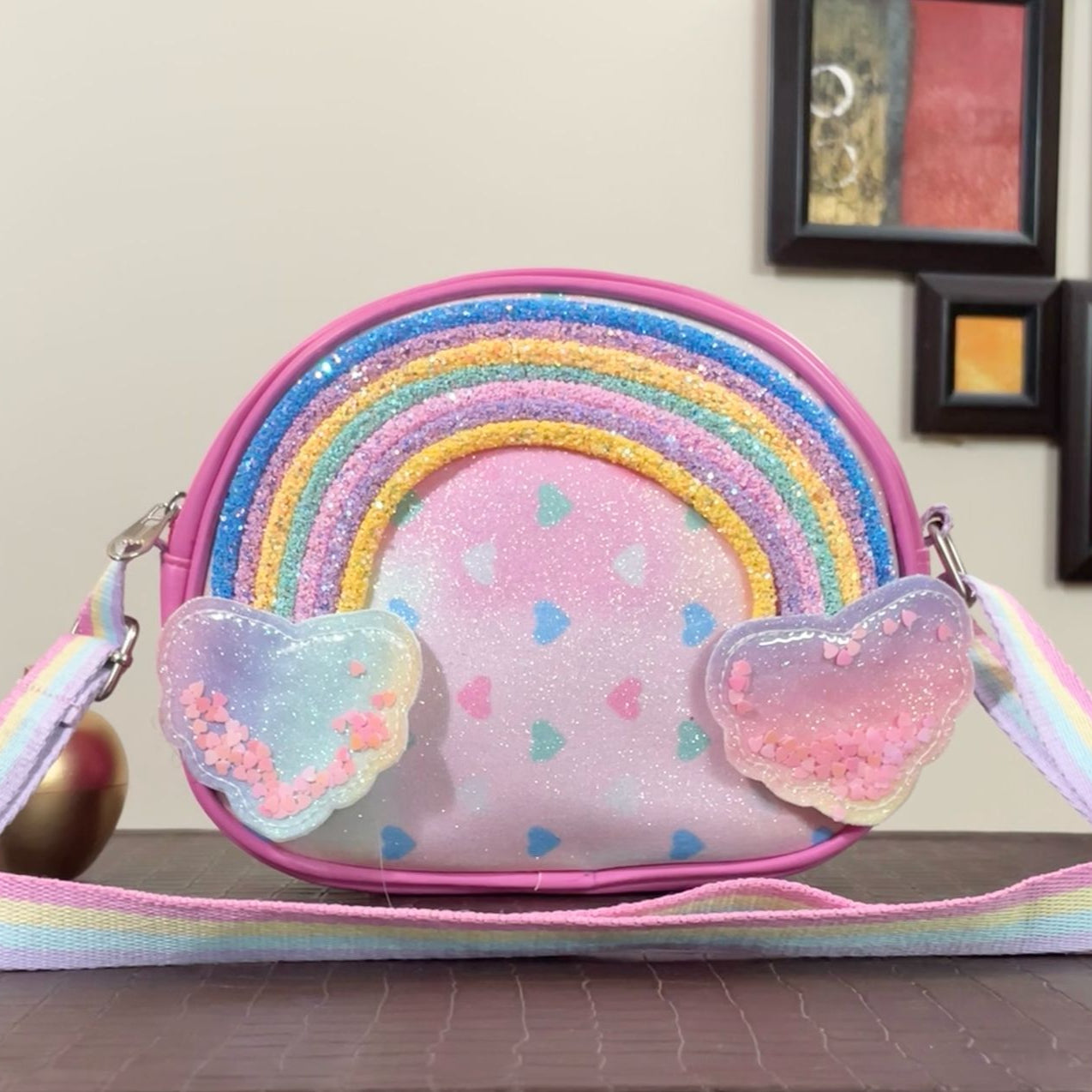 Little Girl Sparkling Rainbow Crossbody Shoulder Bag