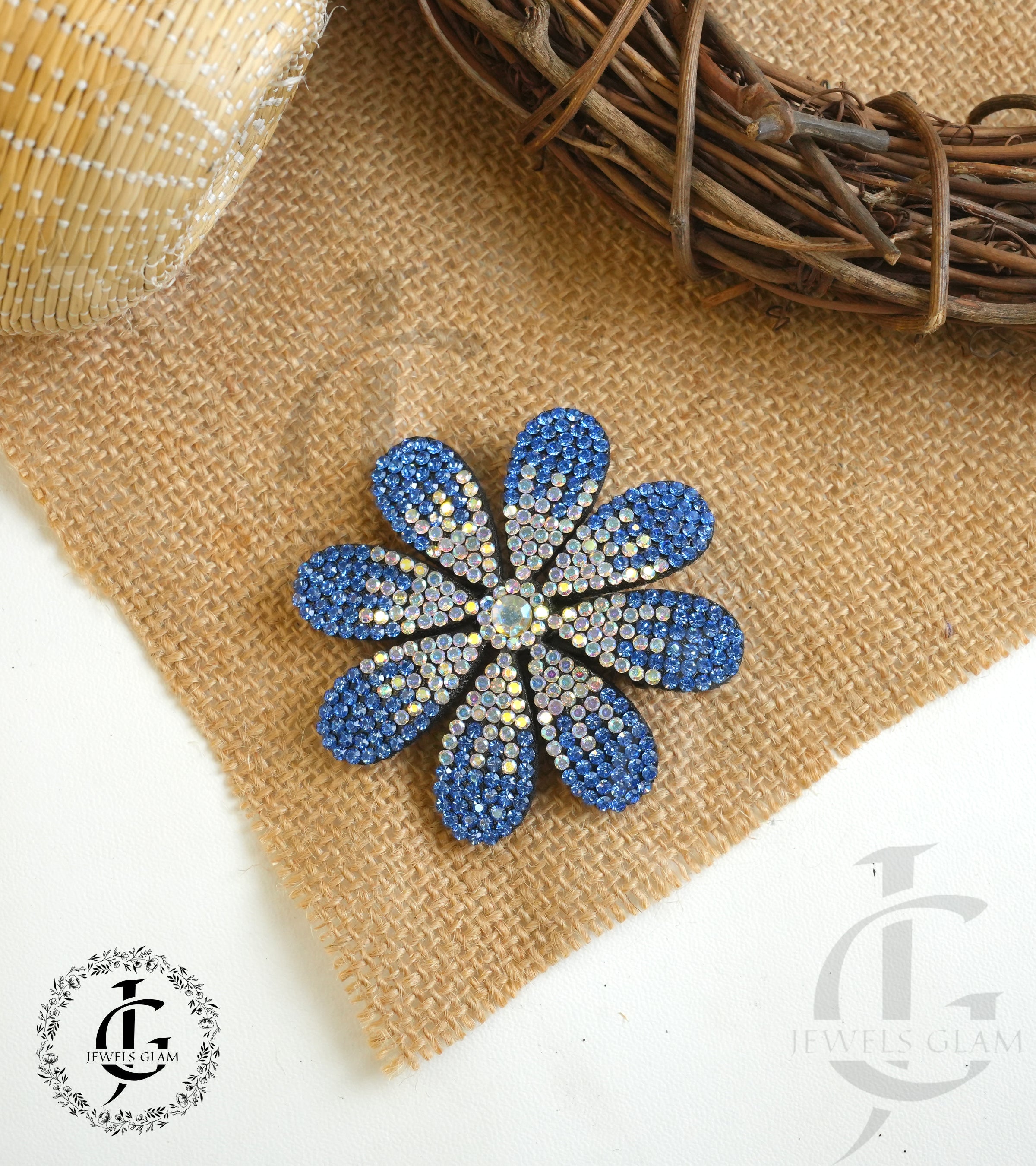 Sparkling Daisy Rhinestone Hair Clips