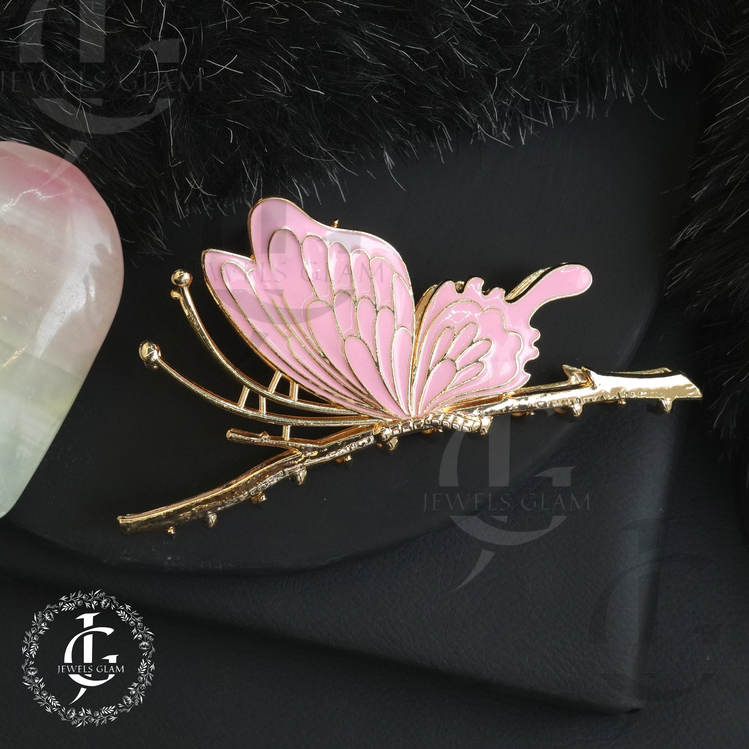 Butterfly Hair Claw Clip with Enamel Finish