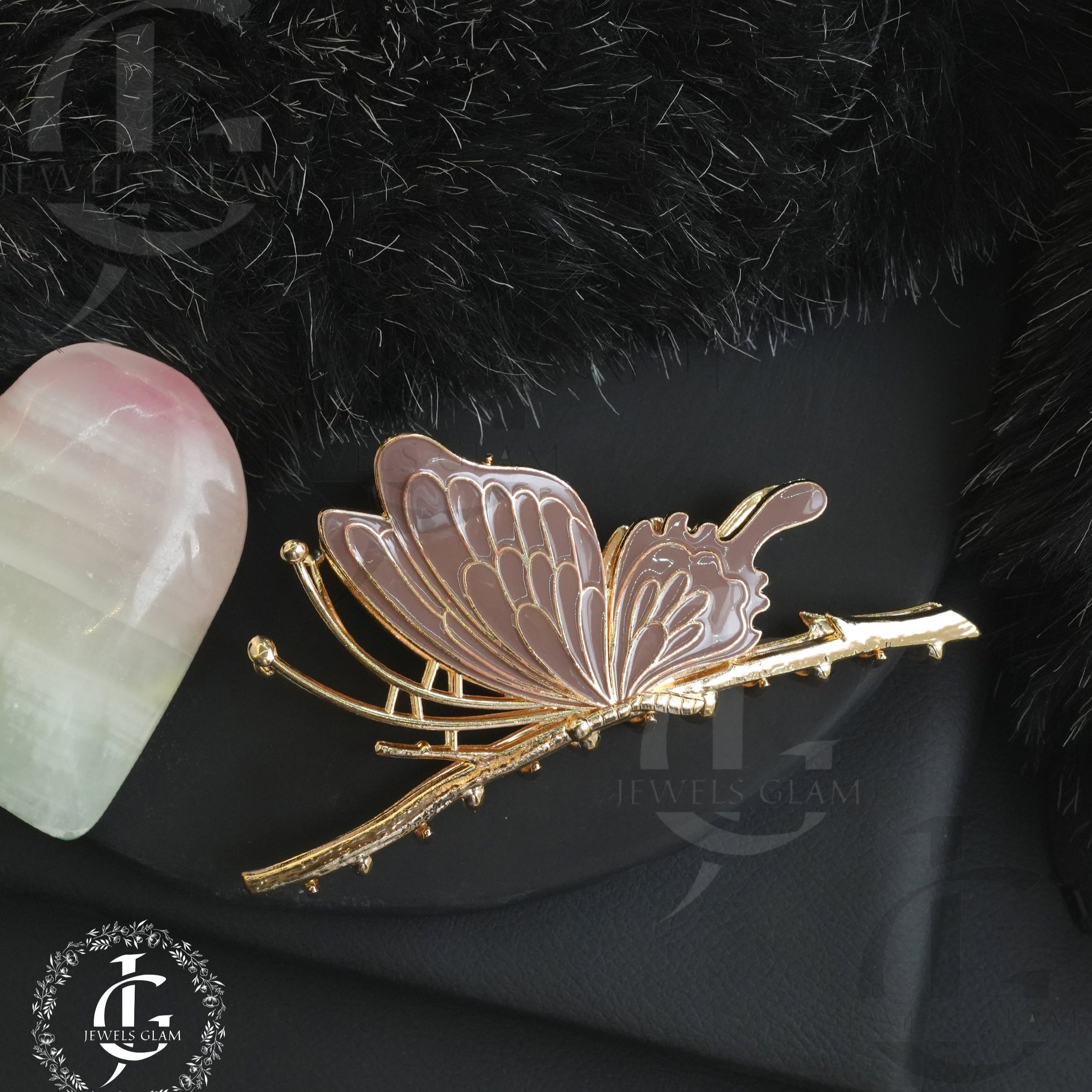 Butterfly Hair Claw Clip with Enamel Finish