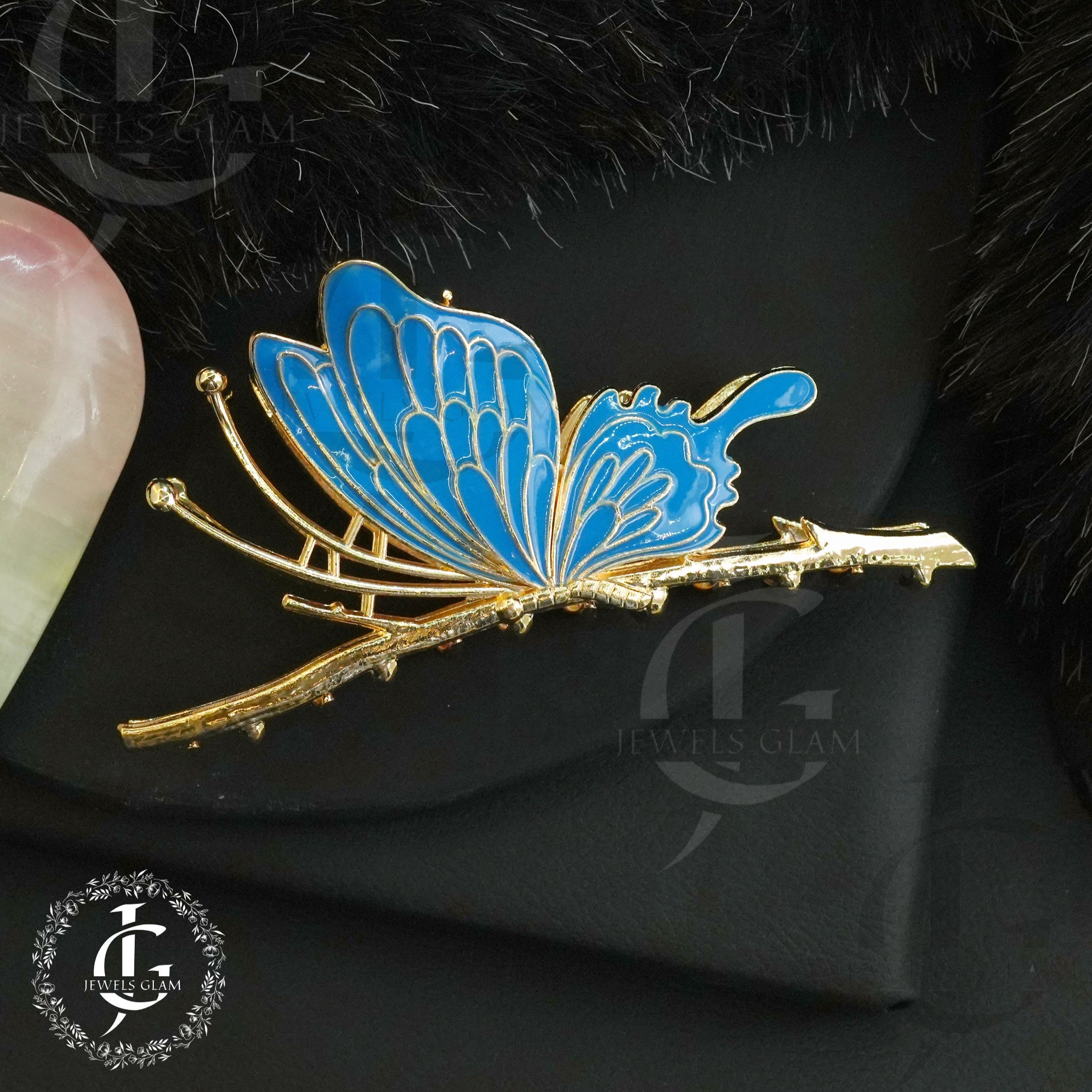 Butterfly Hair Claw Clip with Enamel Finish